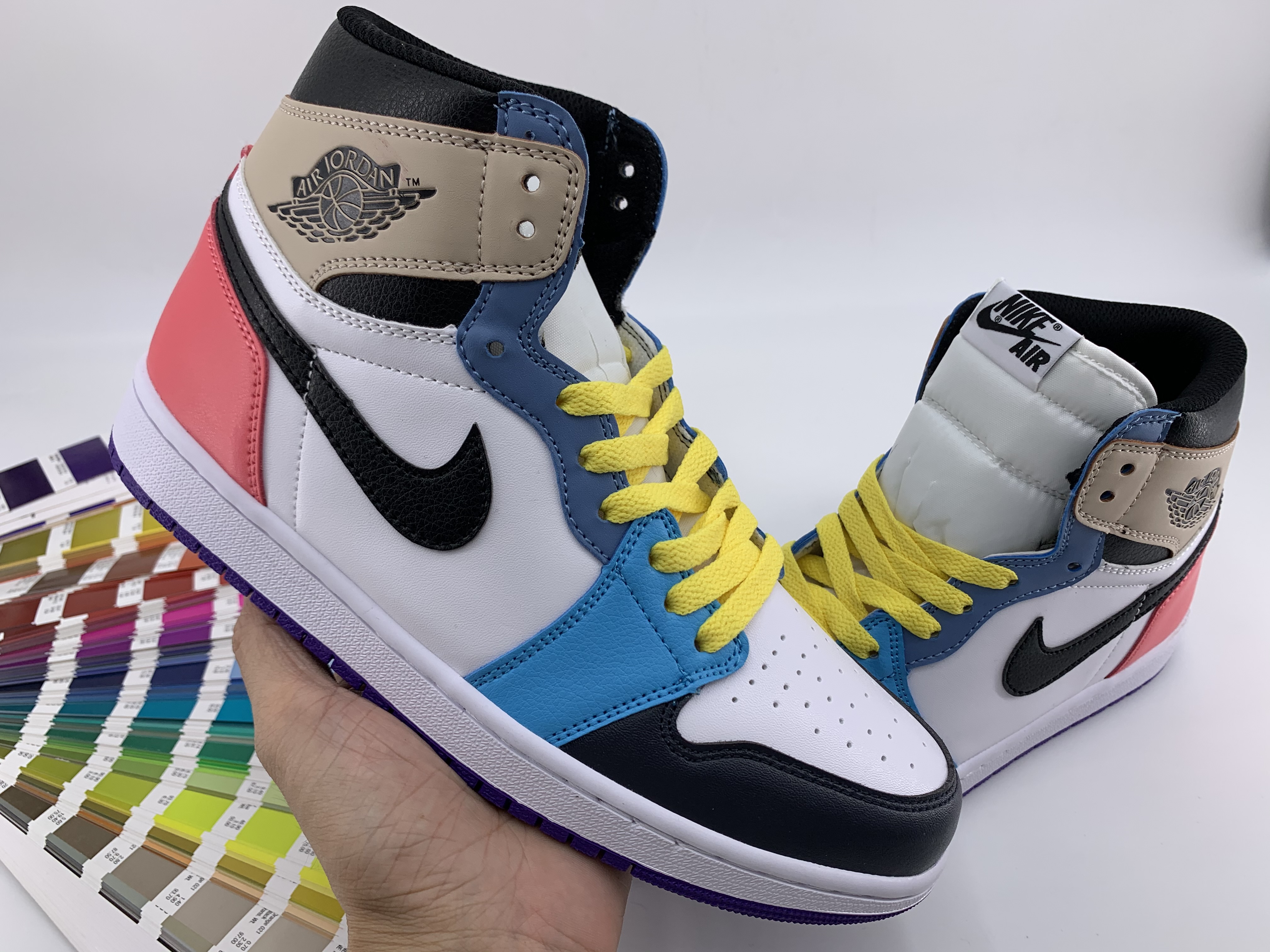 jordan air jordan 1 retro high - Blanco Negro Celeste Azul Rosado Cafe