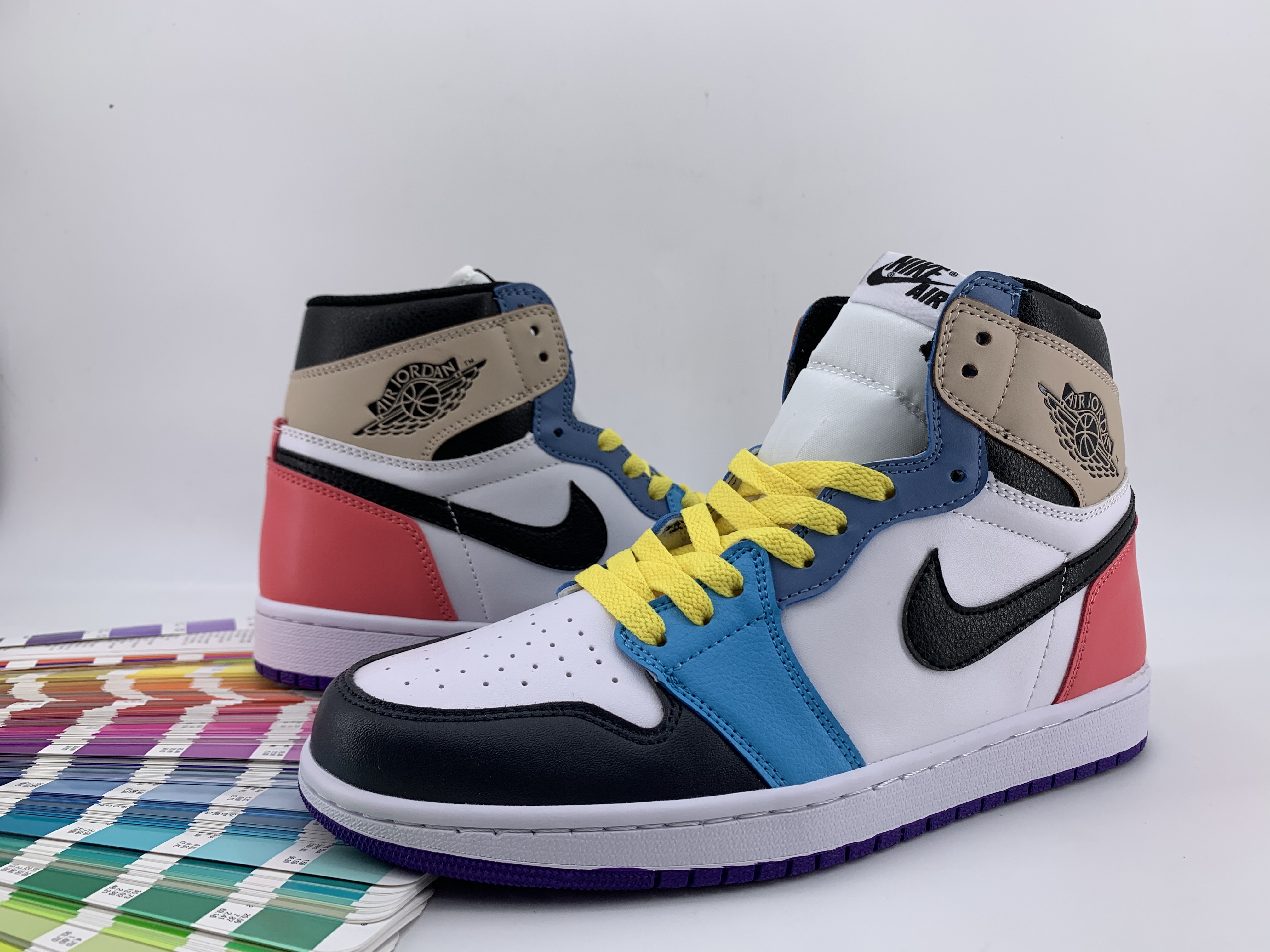 jordan air jordan 1 retro high - Blanco Negro Celeste Azul Rosado Cafe