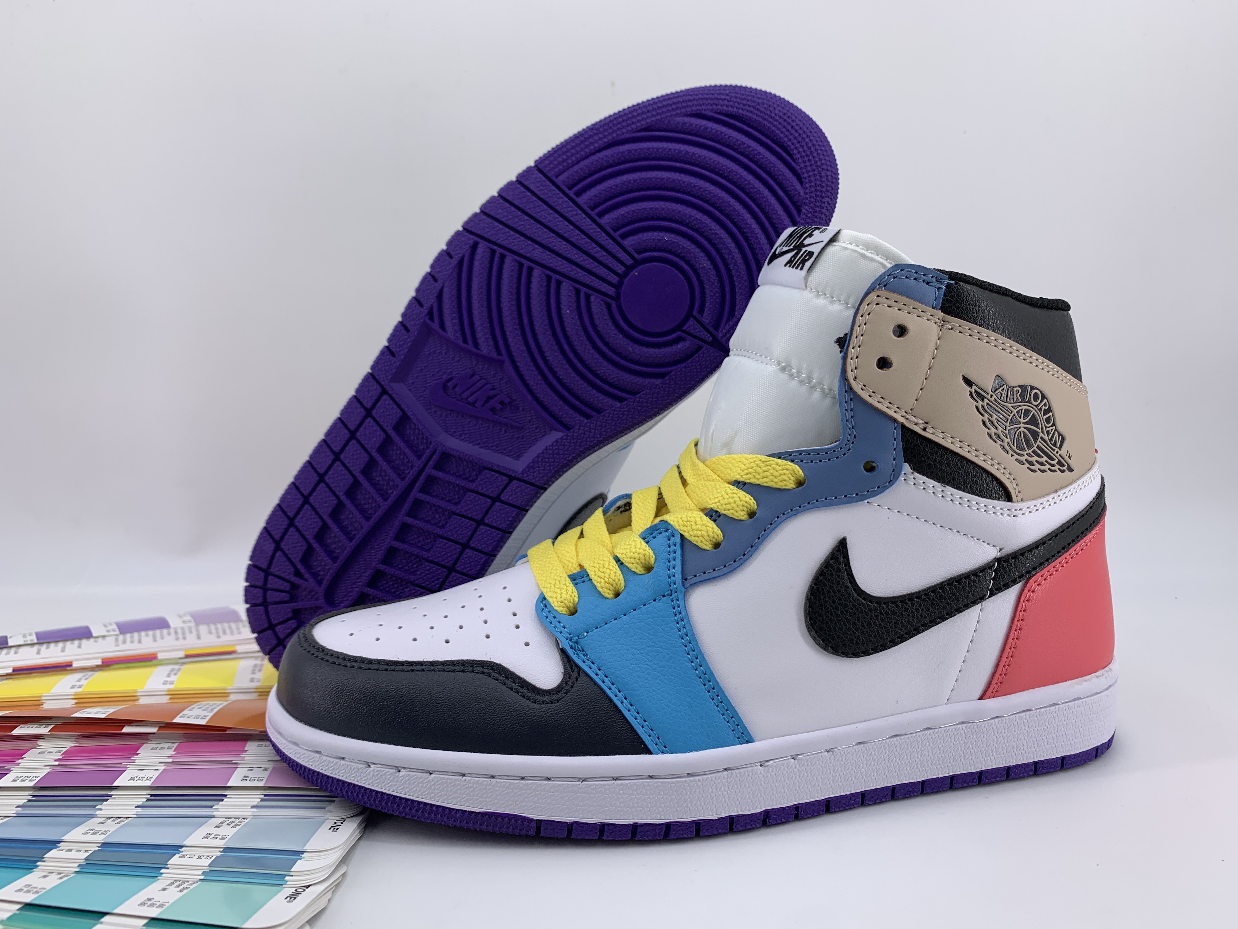 jordan air jordan 1 retro high - Blanco Negro Celeste Azul Rosado Cafe