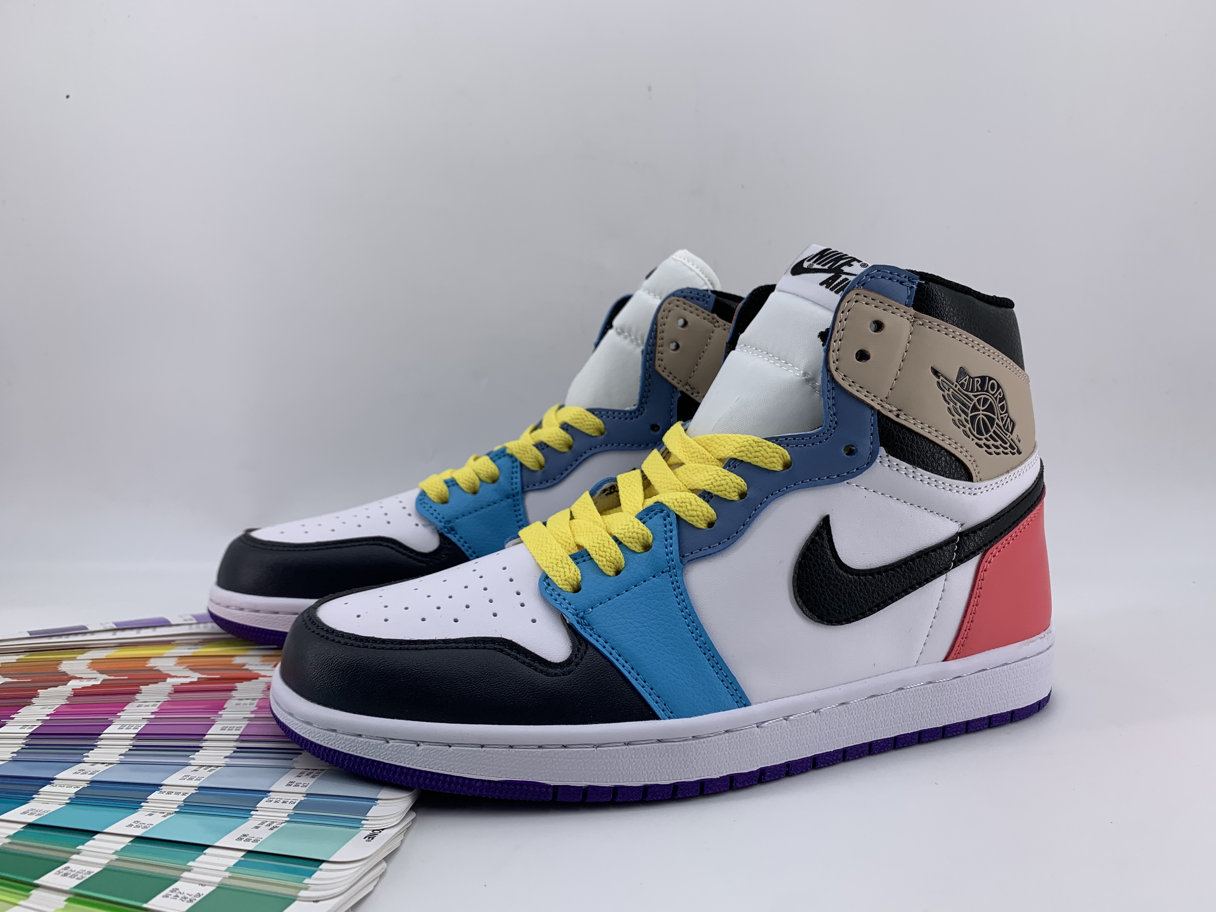 jordan air jordan 1 retro high - Blanco Negro Celeste Azul Rosado Cafe