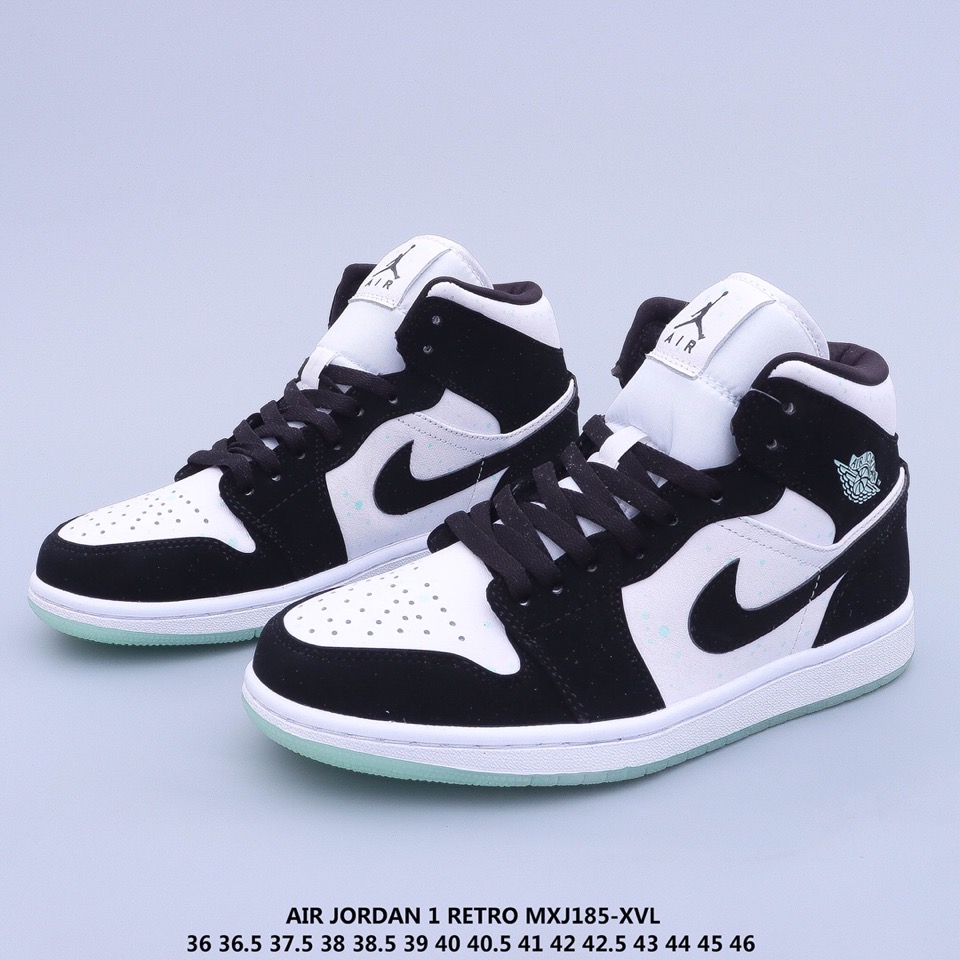 jordan air jordan 1 retro mid - Blanco Negro Fluor