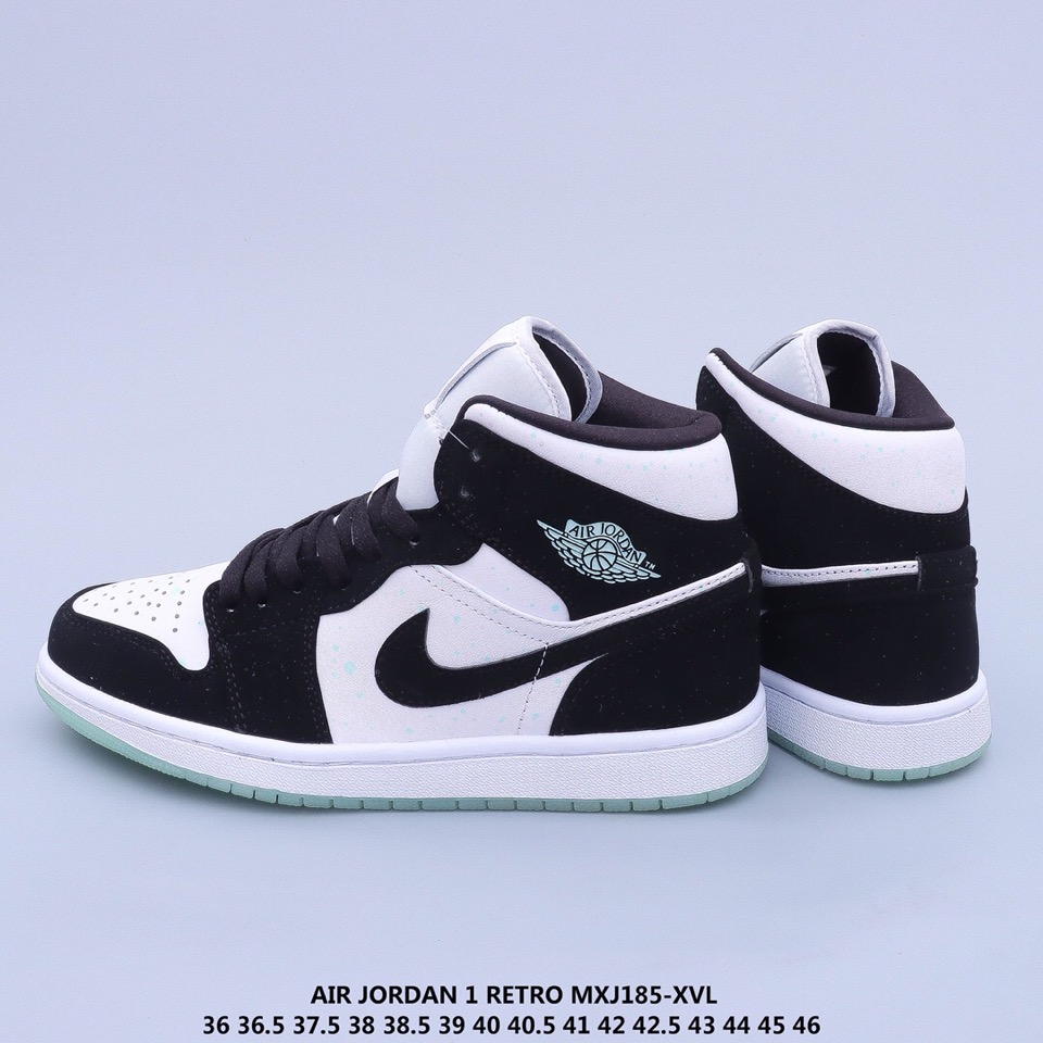jordan air jordan 1 retro mid - Blanco Negro Fluor