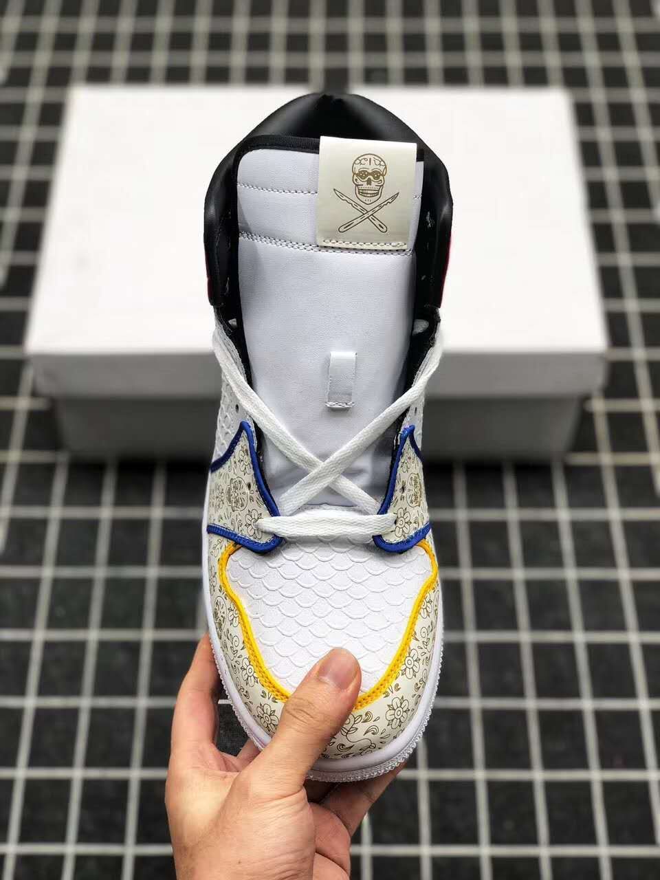 jordan air jordan 1 retro mid - Blanco Negro Rojo Amarillo Azul Dorado