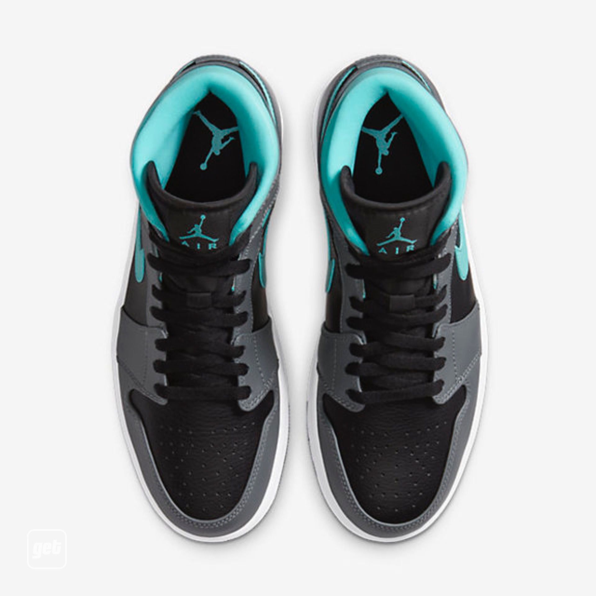 jordan air jordan 1 retro mid - Negro Gris Celeste
