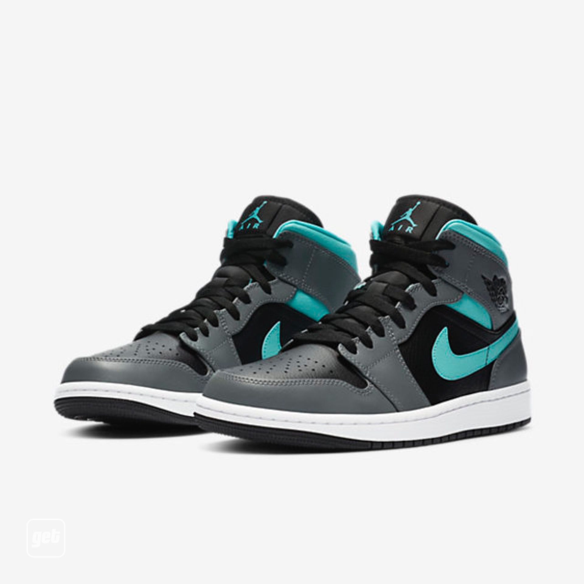 jordan air jordan 1 retro mid - Negro Gris Celeste