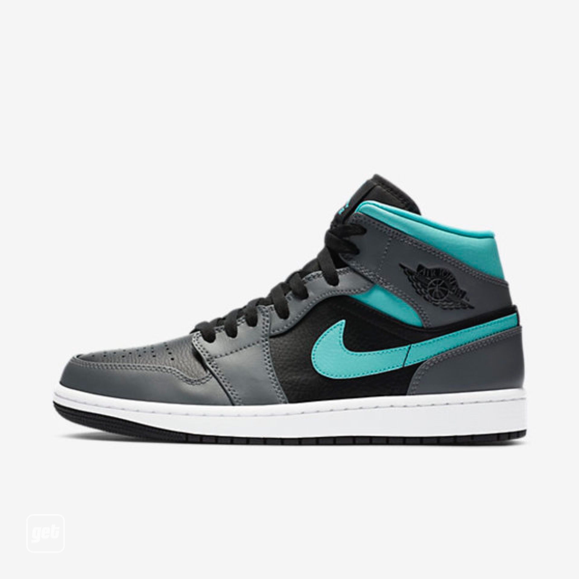 jordan air jordan 1 retro mid - Negro Gris Celeste