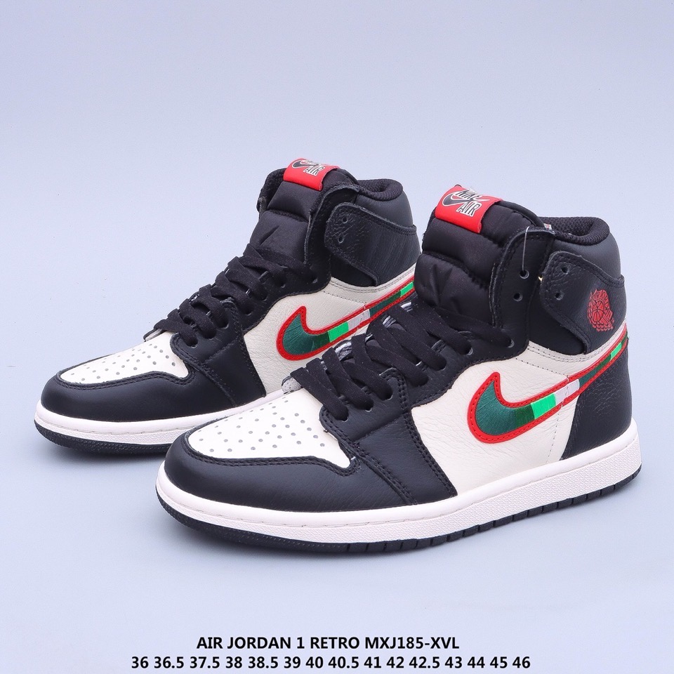 jordan air jordan 1 retro high - Blanco Negro Rojo Verde