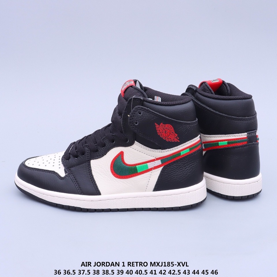 jordan air jordan 1 retro high - Blanco Negro Rojo Verde
