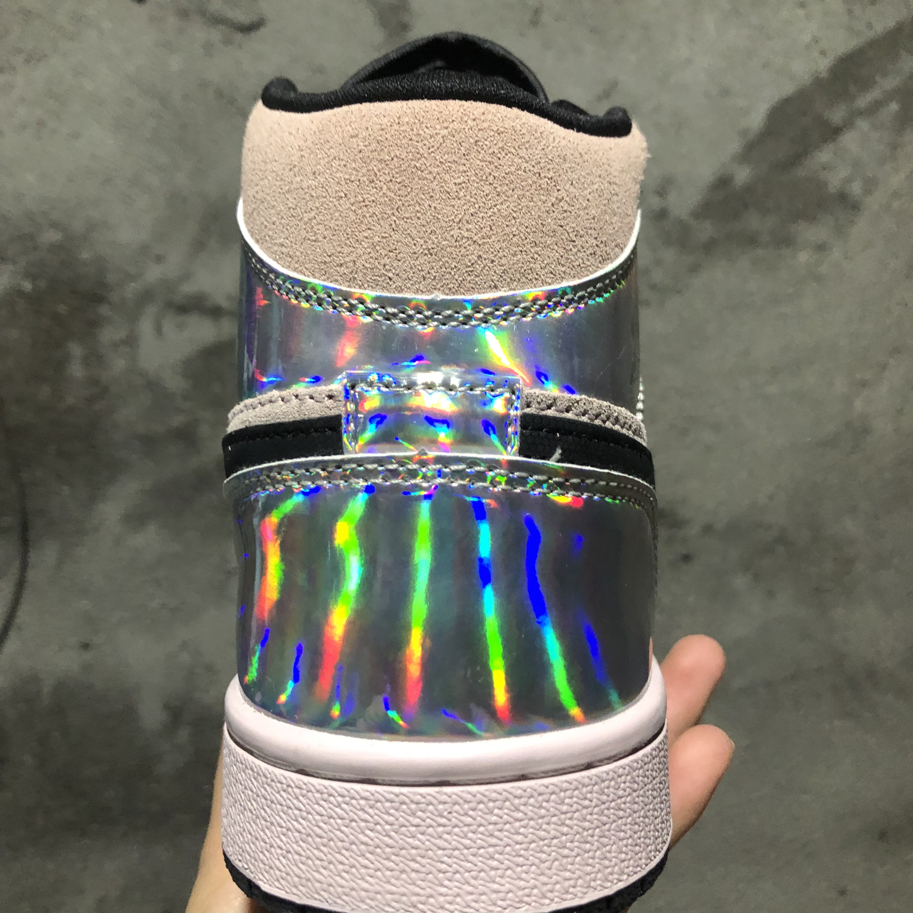jordan air jordan 1 retro mid - Gris Arcoiris Negro