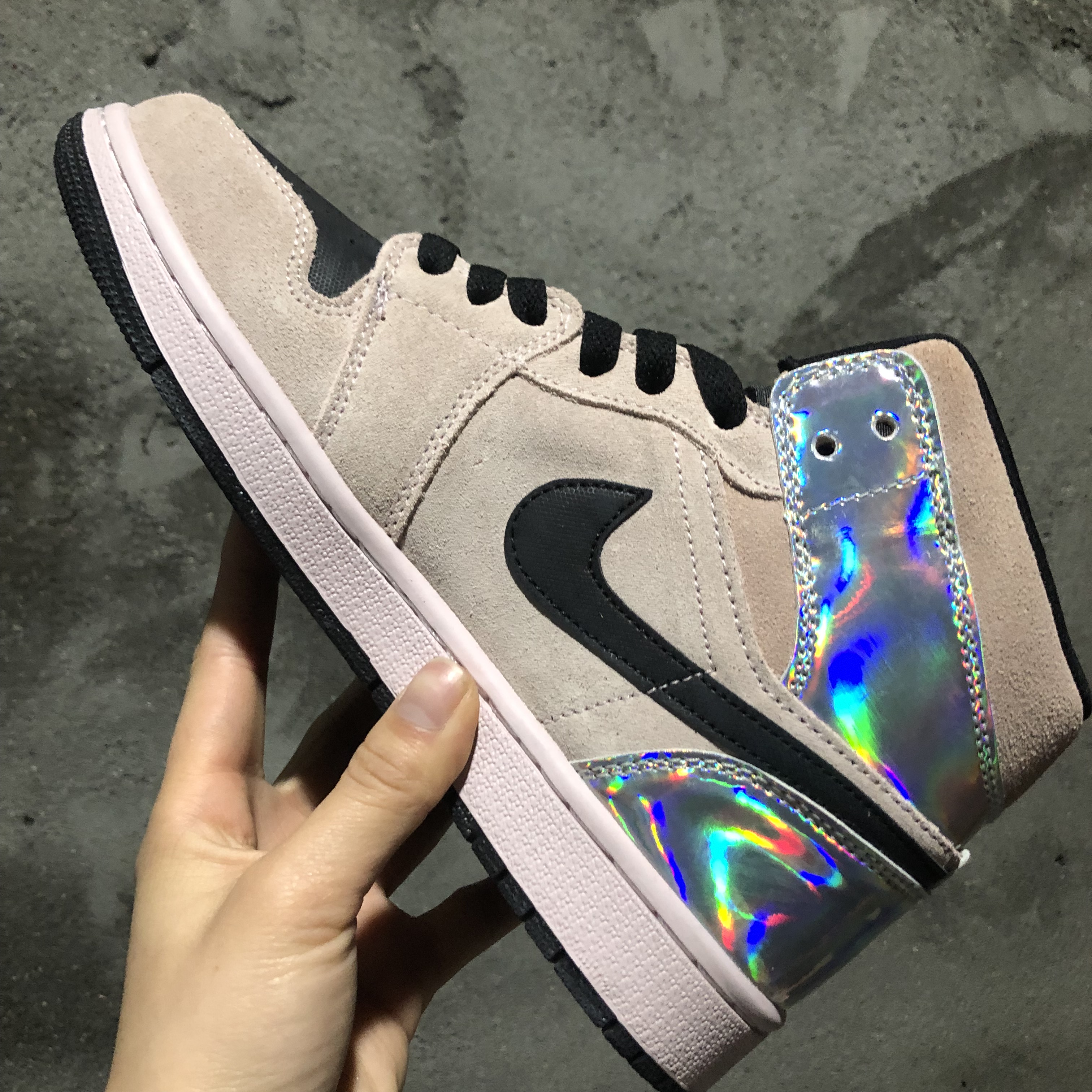 jordan air jordan 1 retro mid - Gris Arcoiris Negro