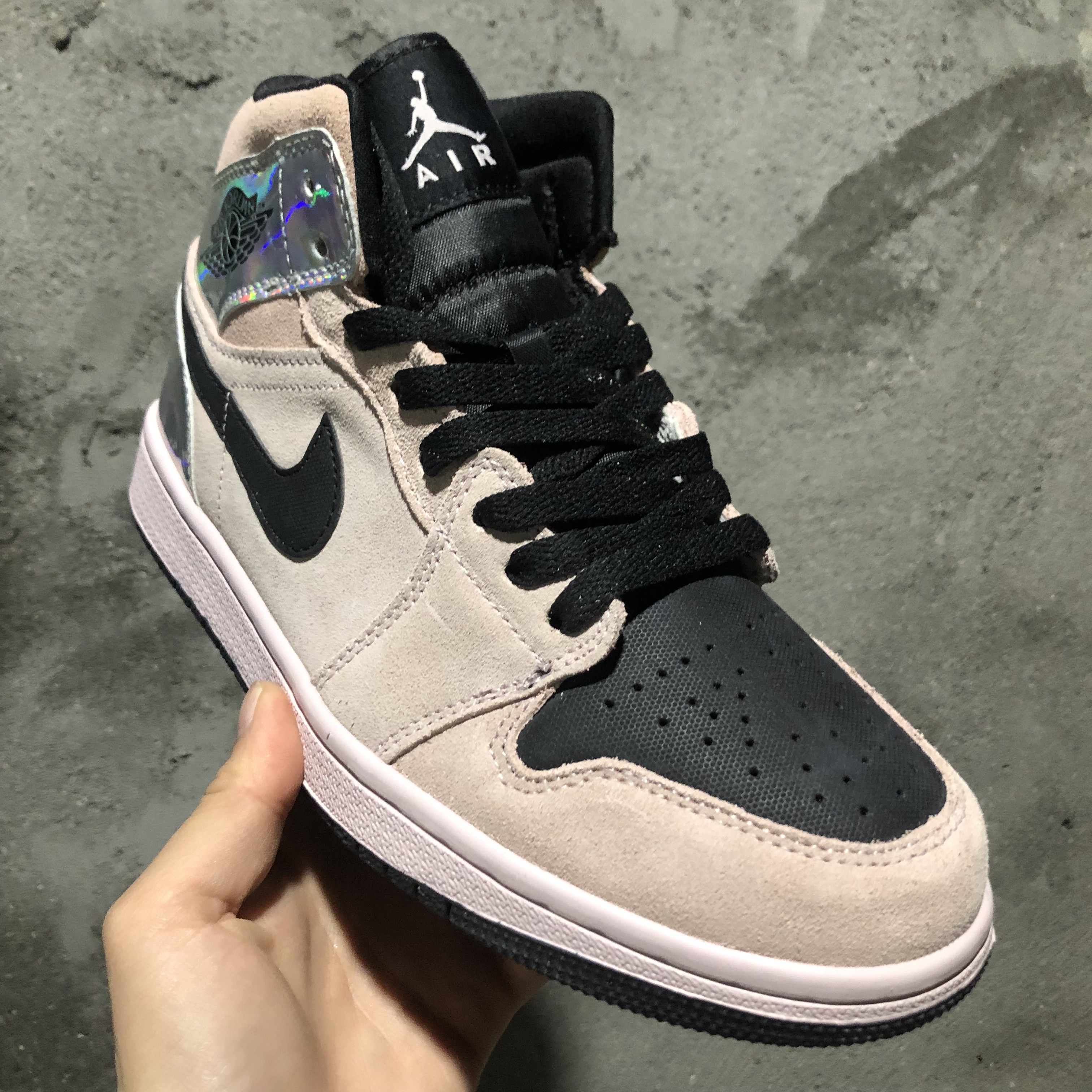 jordan air jordan 1 retro mid - Gris Arcoiris Negro
