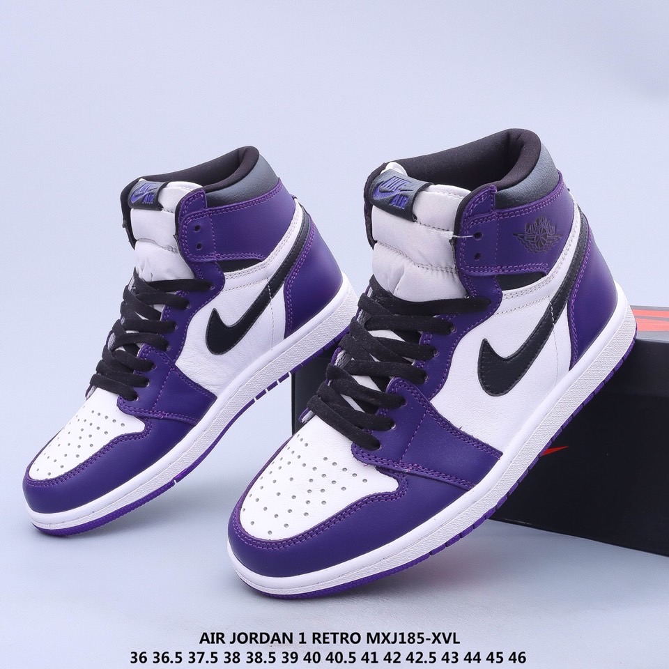 jordan air jordan 1 retro high - Blanco Morado Negro