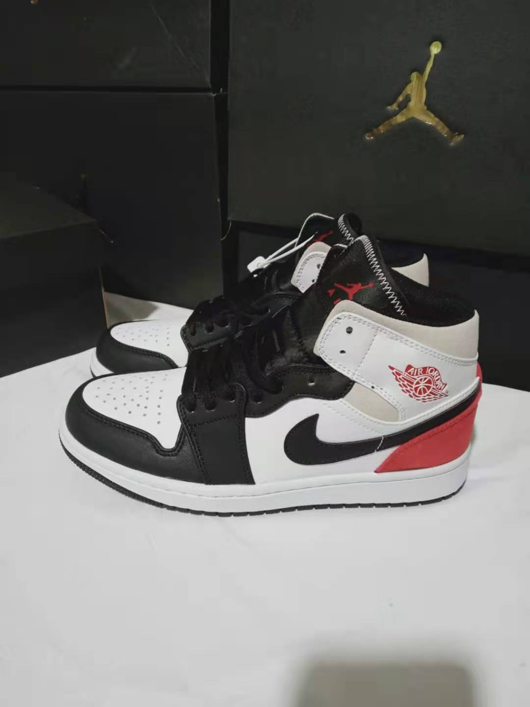 jordan air jordan 1 retro mid - Blanco Rojo Negro