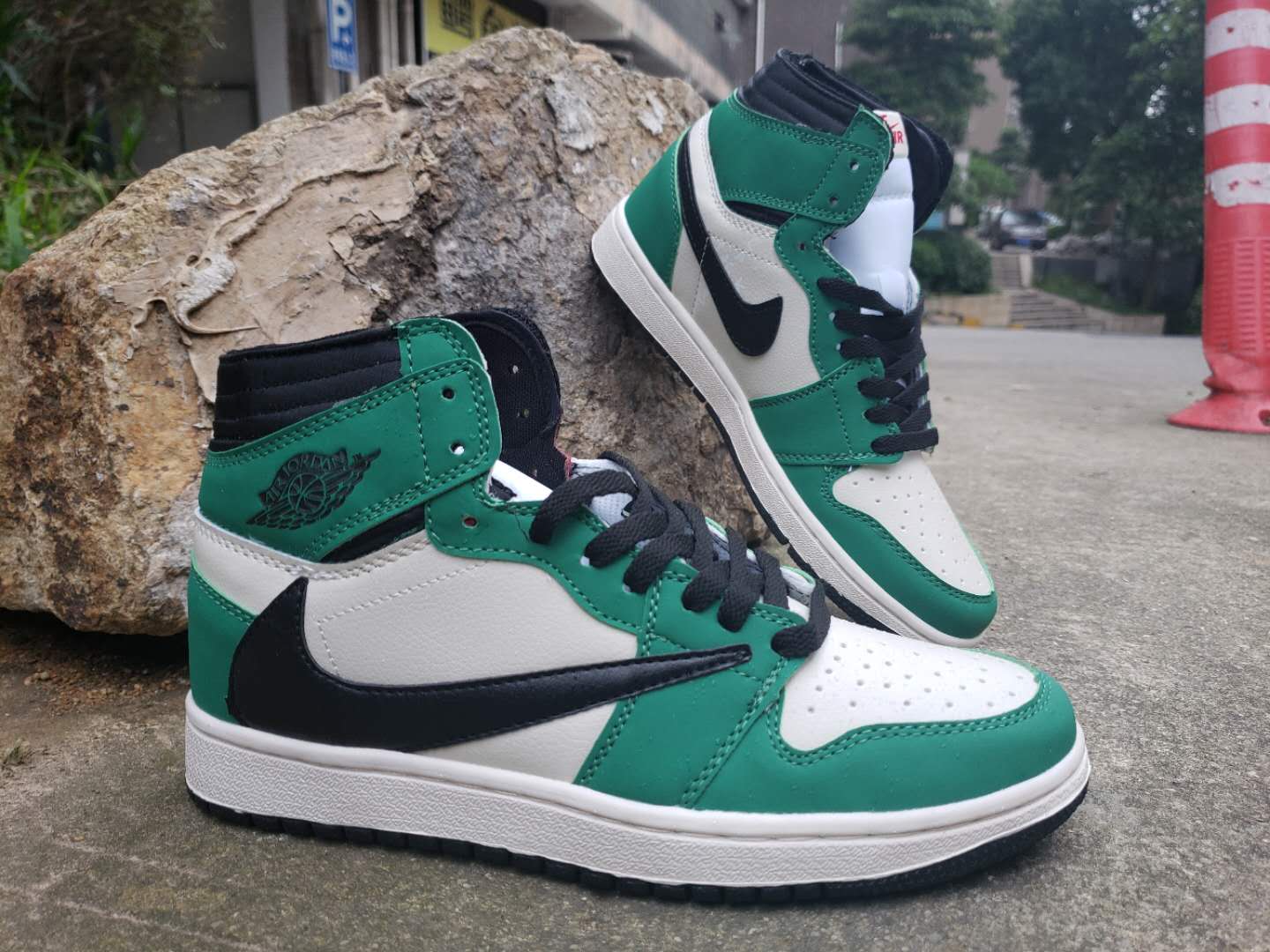 jordan air jordan 1 retro high - Verde Blanco Negro