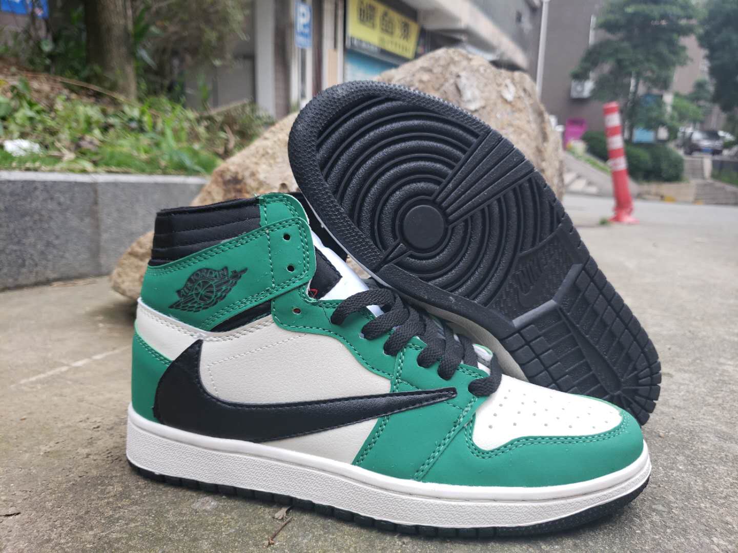 jordan air jordan 1 retro high - Verde Blanco Negro