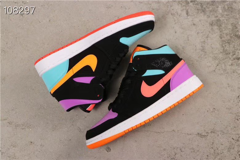 jordan air jordan 1 retro high - Negro Celeste Morado Naranjo Rosado