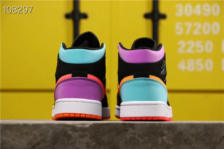 jordan air jordan 1 retro high - Negro Celeste Morado Naranjo Rosado