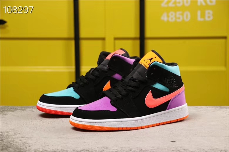 jordan air jordan 1 retro high - Negro Celeste Morado Naranjo Rosado