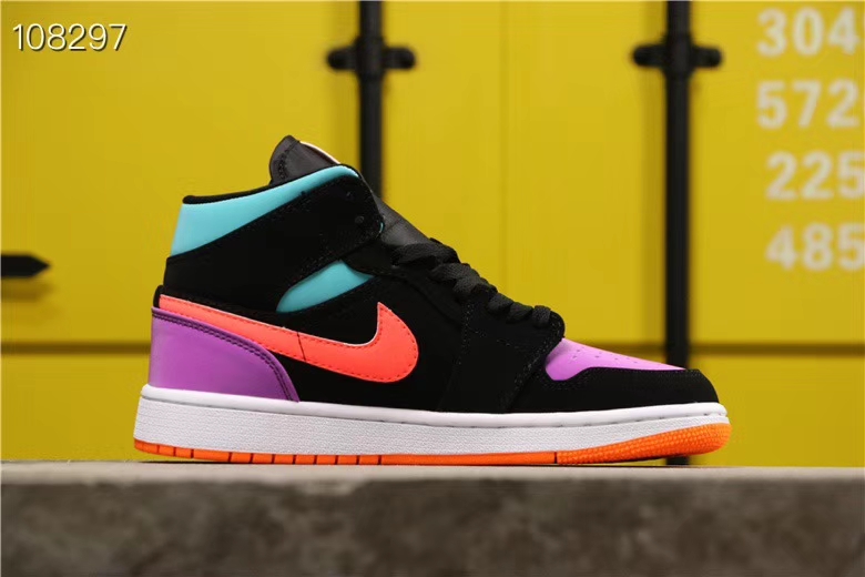 jordan air jordan 1 retro high - Negro Celeste Morado Naranjo Rosado