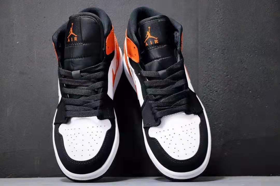 jordan air jordan 1 retro mid - Negro Naranjo Blanco