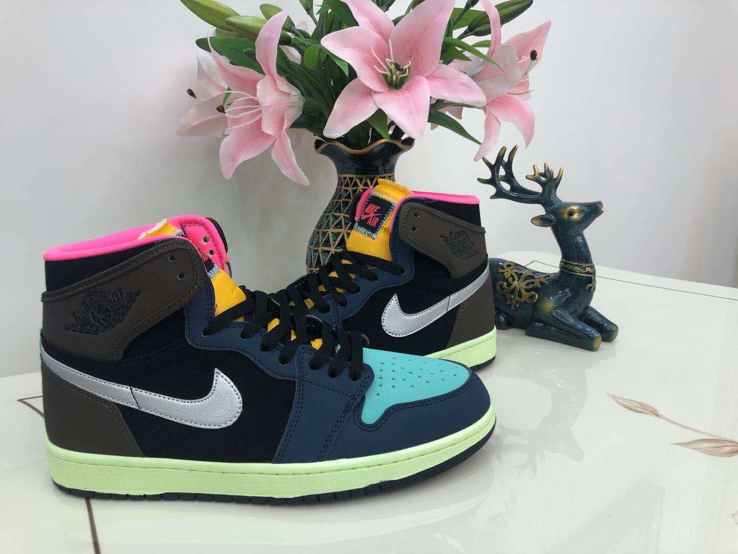 jordan air jordan 1 retro high - Blanco Azul Negro Cafe Amarillo Celeste Rosado Arcoiris