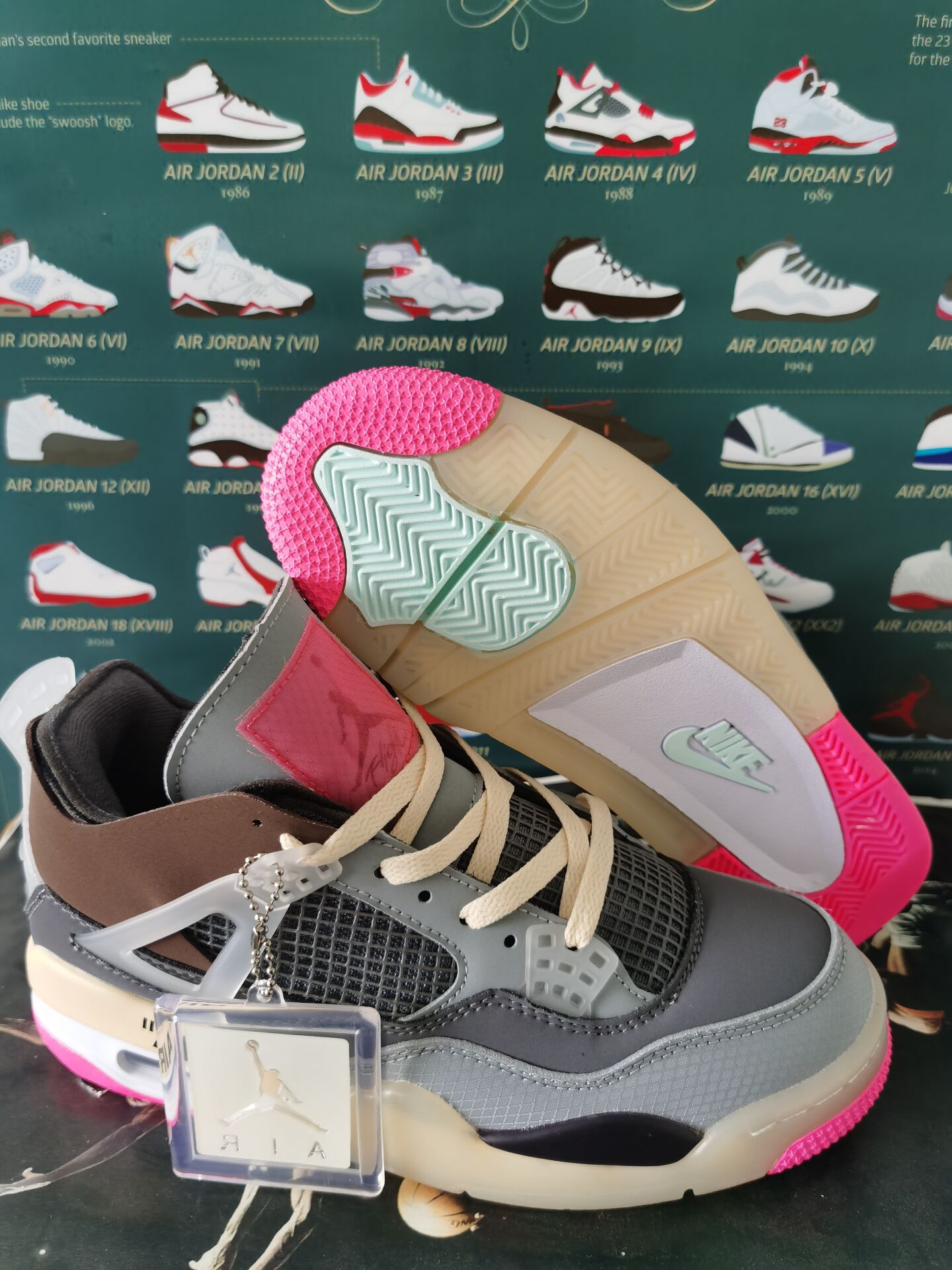 jordan air jordan 4 retro - Gris Cafe Rosado
