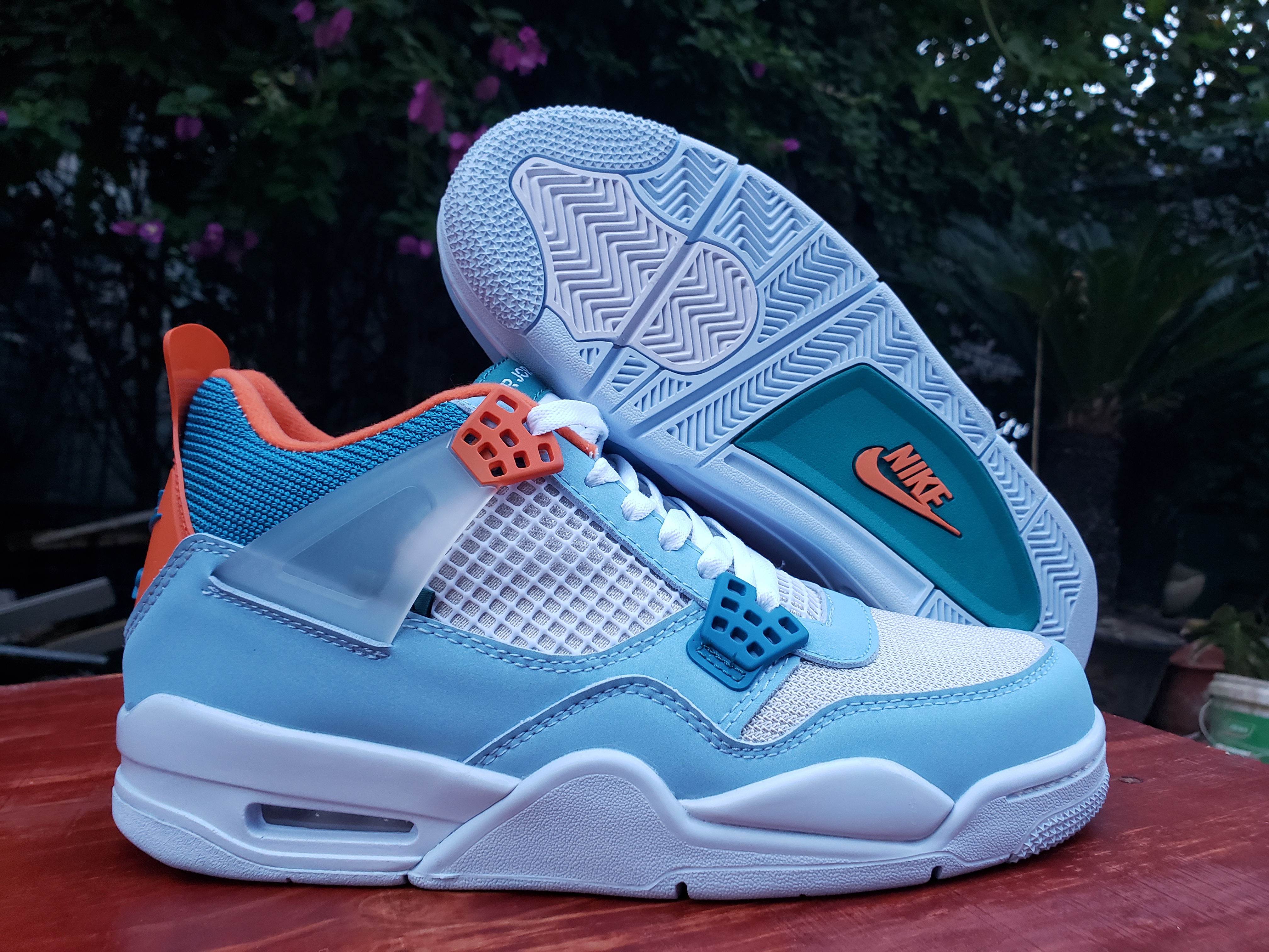 jordan air jordan 4 retro - Celeste Naranjo Blanco