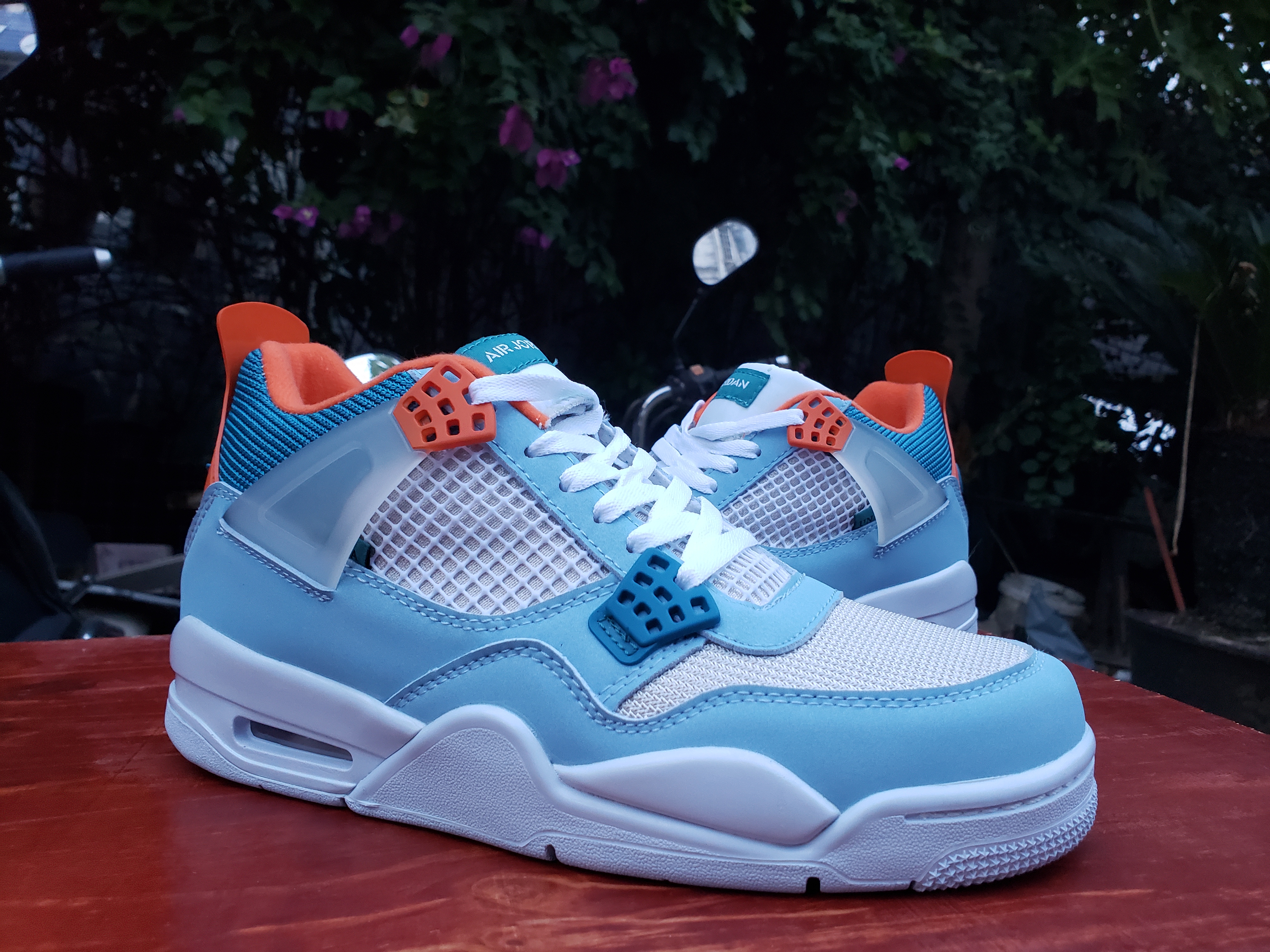 jordan air jordan 4 retro - Celeste Naranjo Blanco