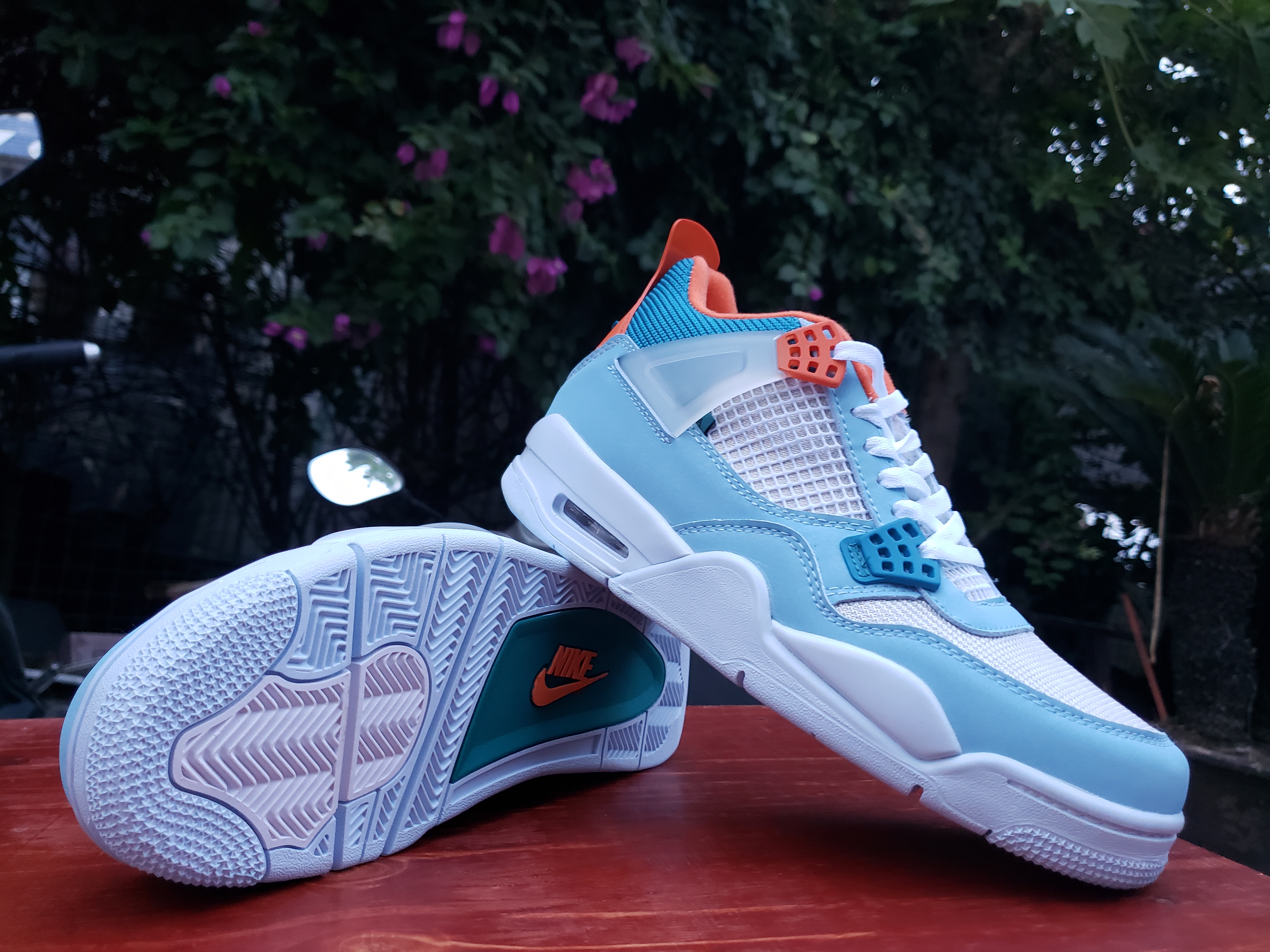 jordan air jordan 4 retro - Celeste Naranjo Blanco