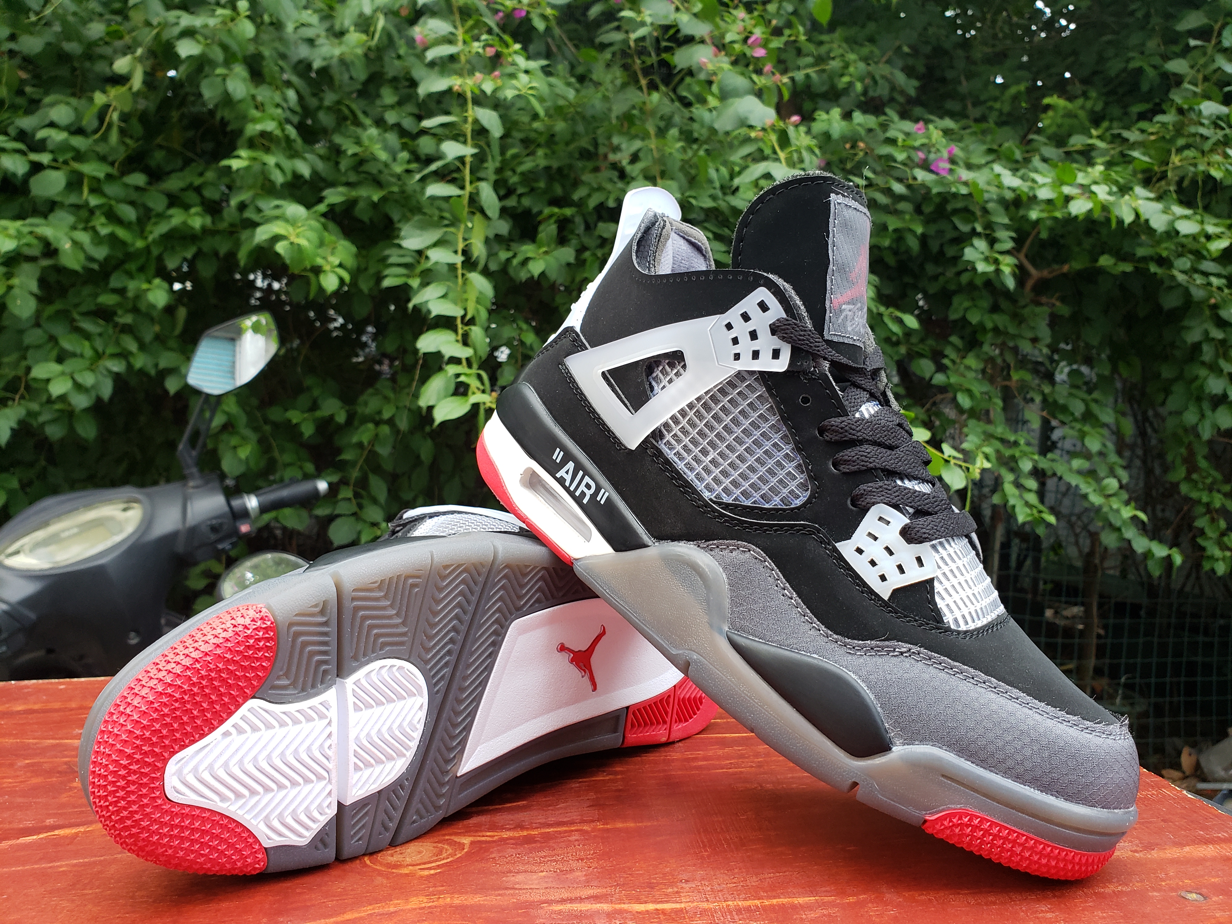 jordan air jordan 4 retro - Gris Negro Rojo