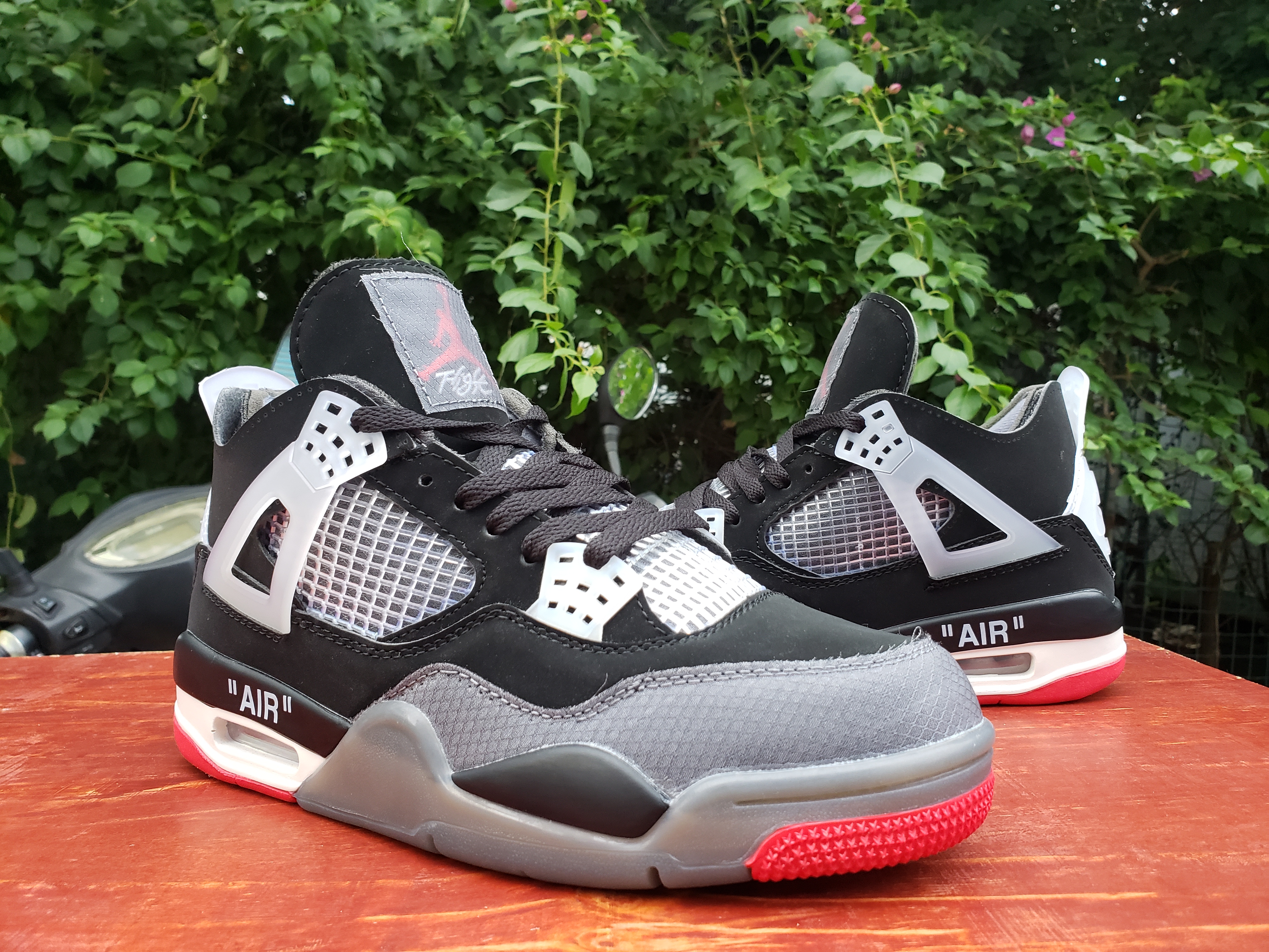 jordan air jordan 4 retro - Gris Negro Rojo