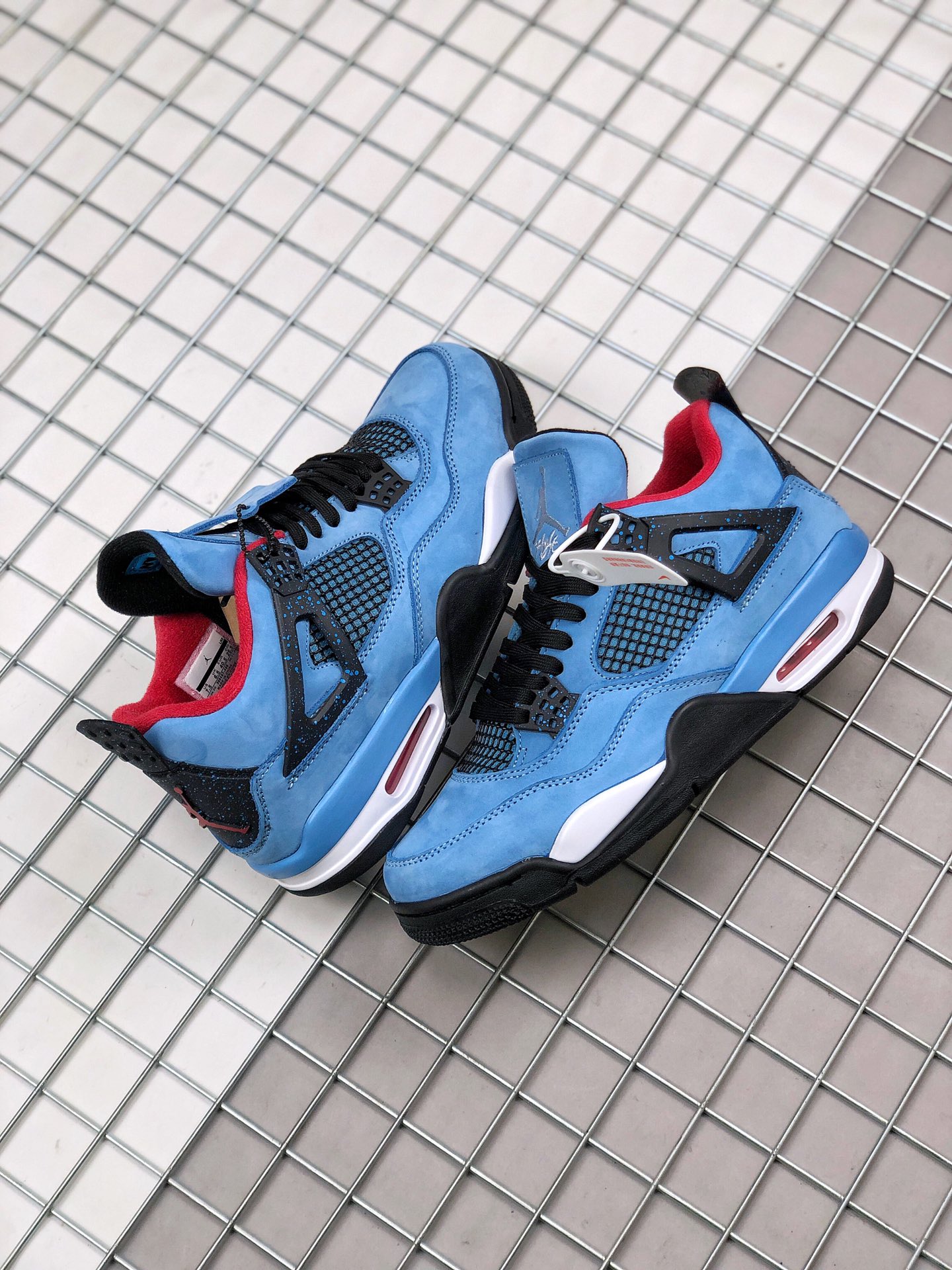 jordan air jordan 4 retro - Celeste Negro Rojo