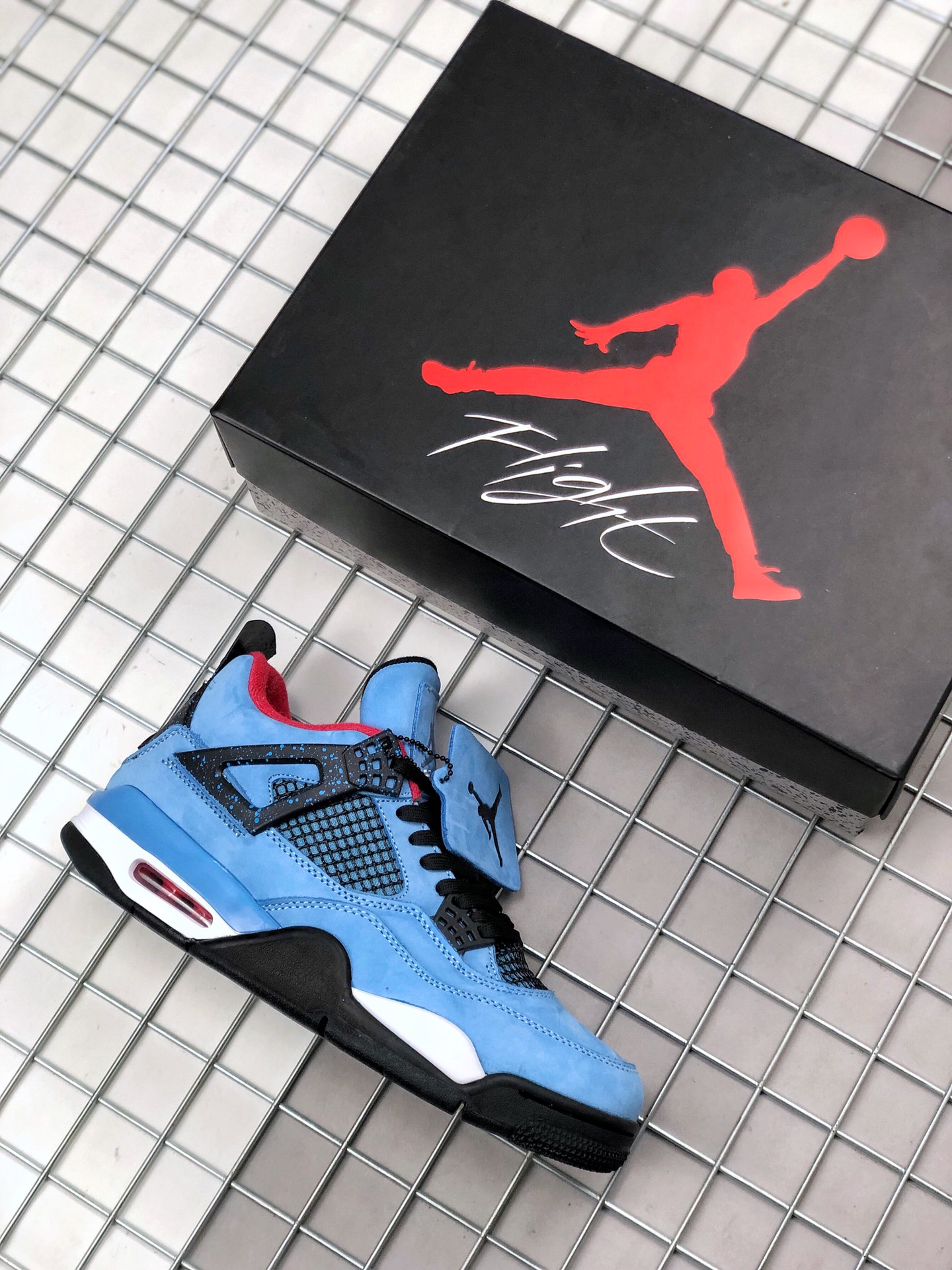 jordan air jordan 4 retro - Celeste Negro Rojo