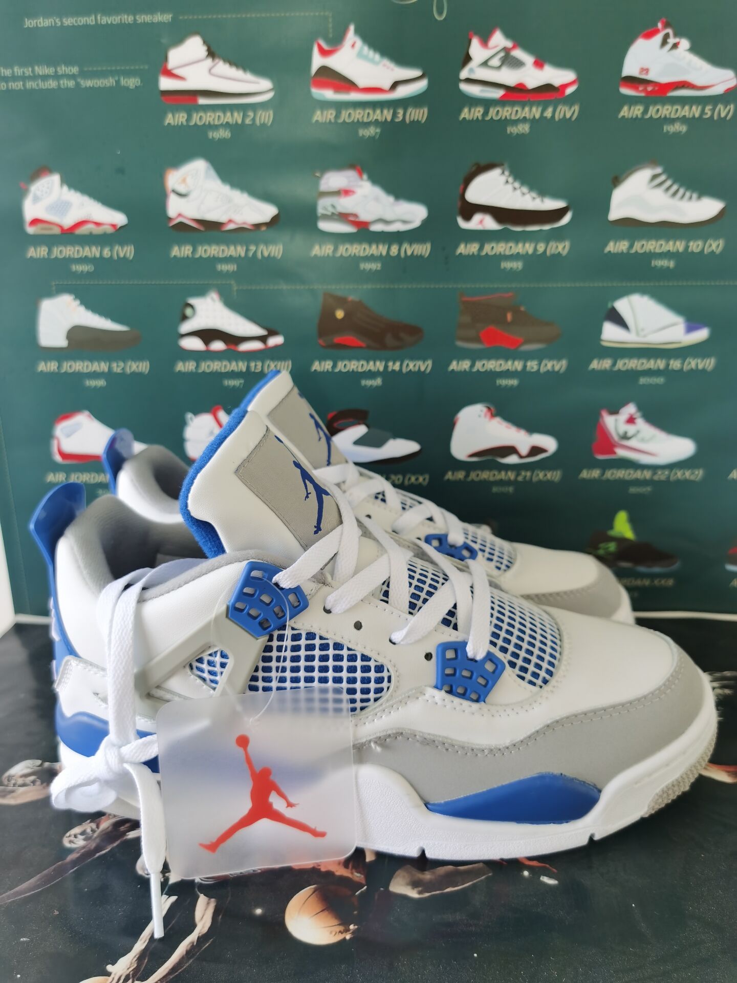 jordan air jordan 4 retro - Blanco Gris Azul