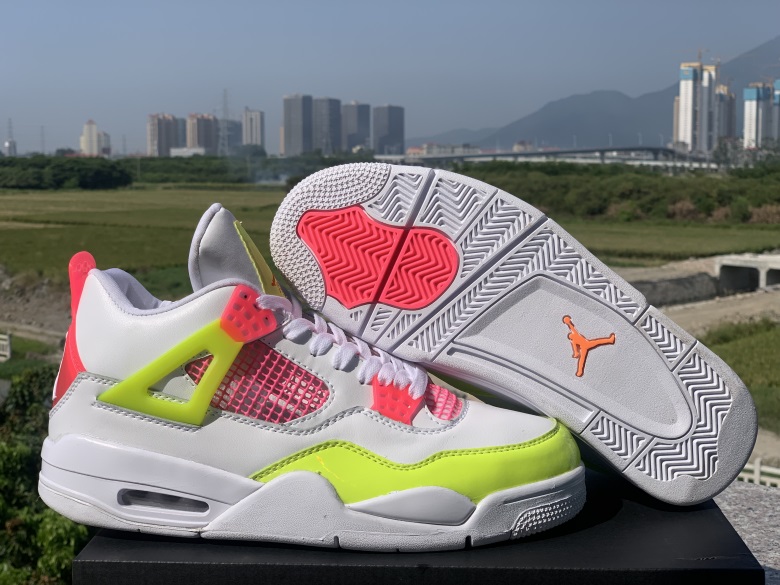 jordan air jordan 4 retro - Fluor Rosado Blanco