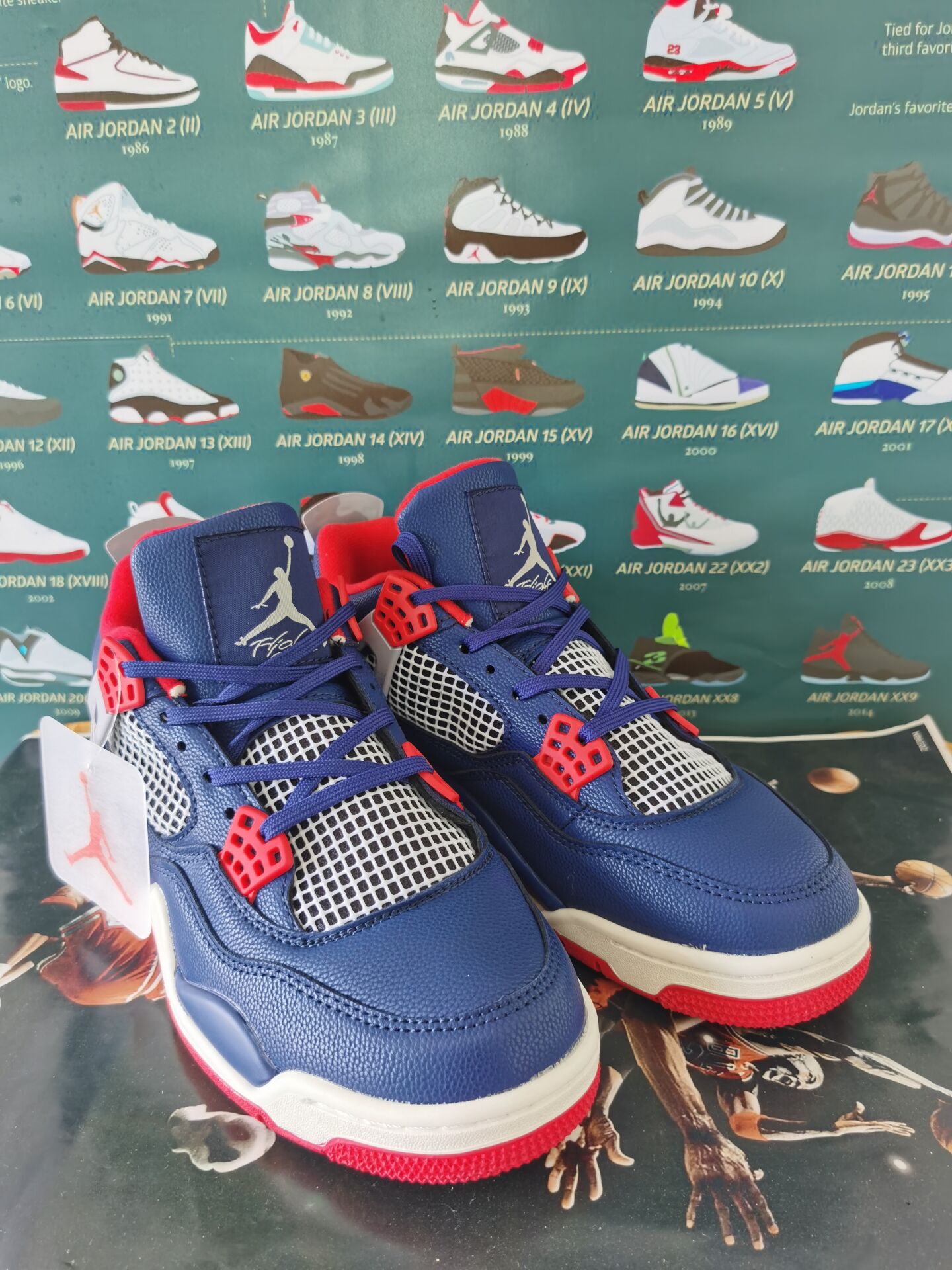 jordan air jordan 4 retro - Azul Rojo Gris