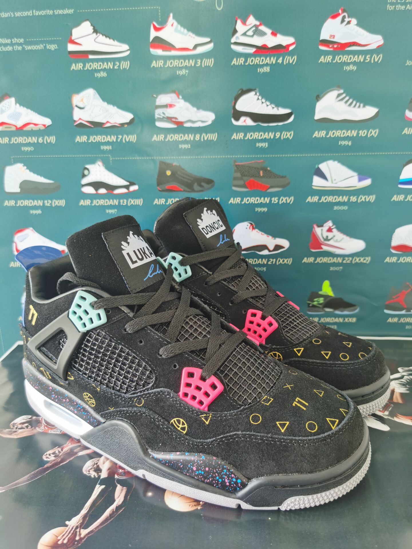 jordan air jordan 4 retro - Negro Menta Rosado Azul