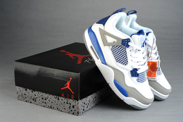 jordan air jordan 4 retro - Gris Blanco Azul