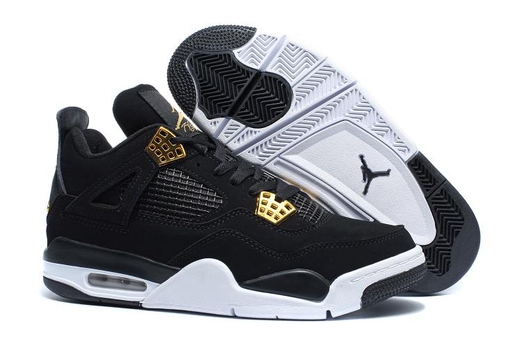 jordan air jordan 4 retro - Negro Blanco Dorado
