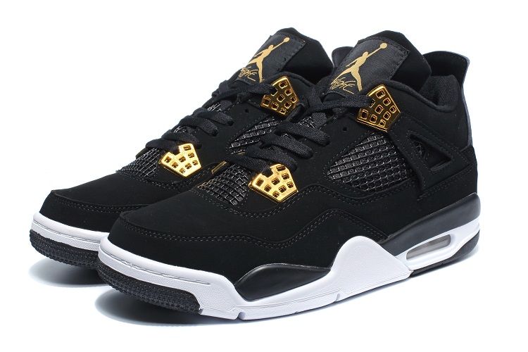 jordan air jordan 4 retro - Negro Blanco Dorado