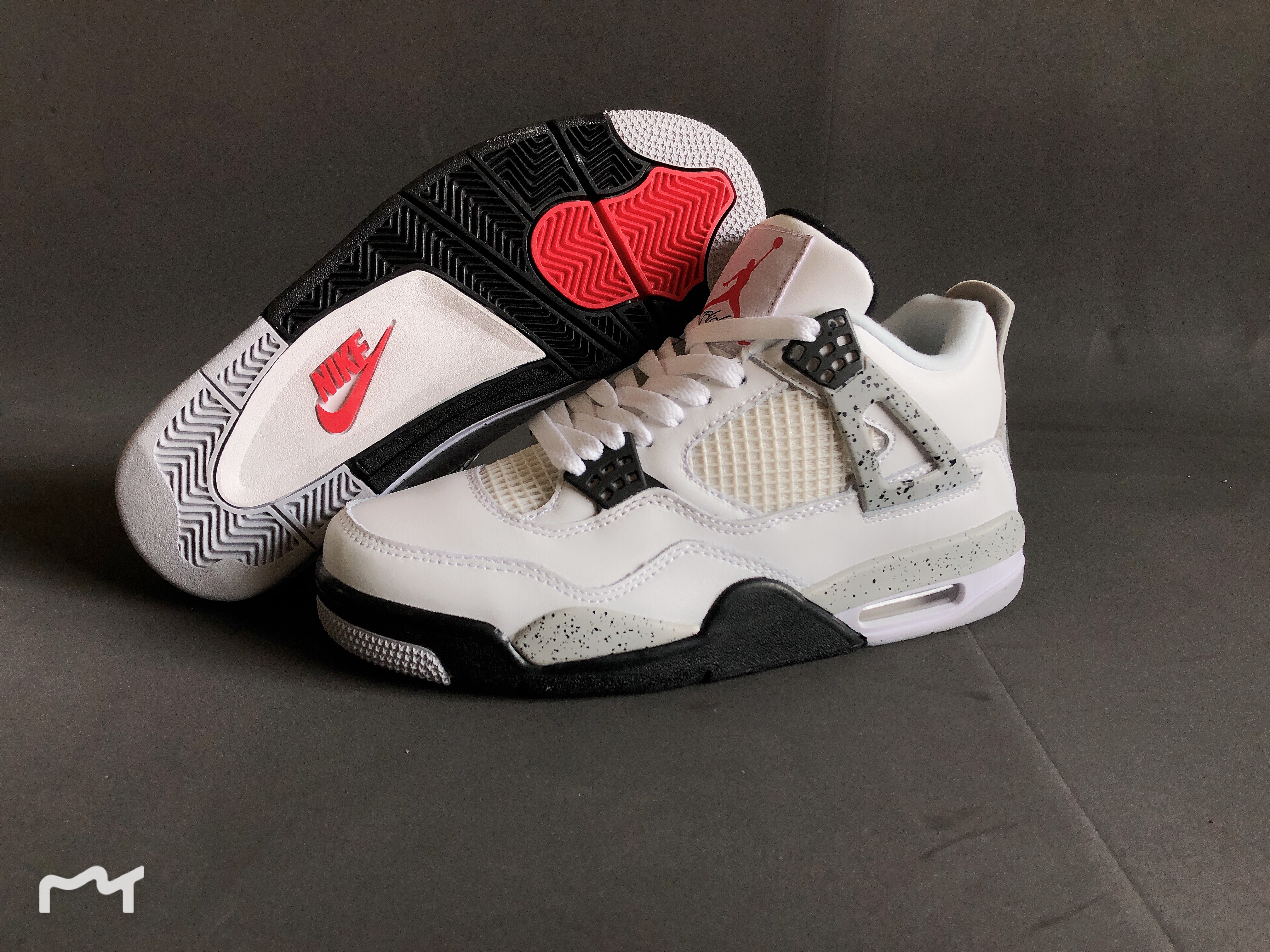 jordan air jordan 4 retro - Blanco Negro Gris