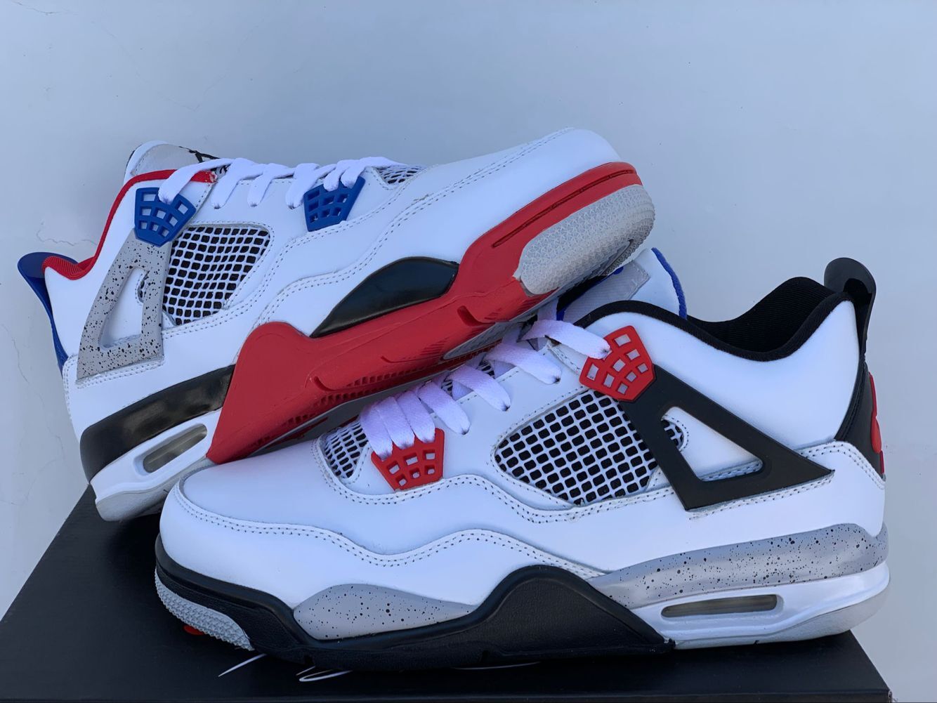 jordan air jordan 4 retro - Negro Rojo Azul Blanco Gris