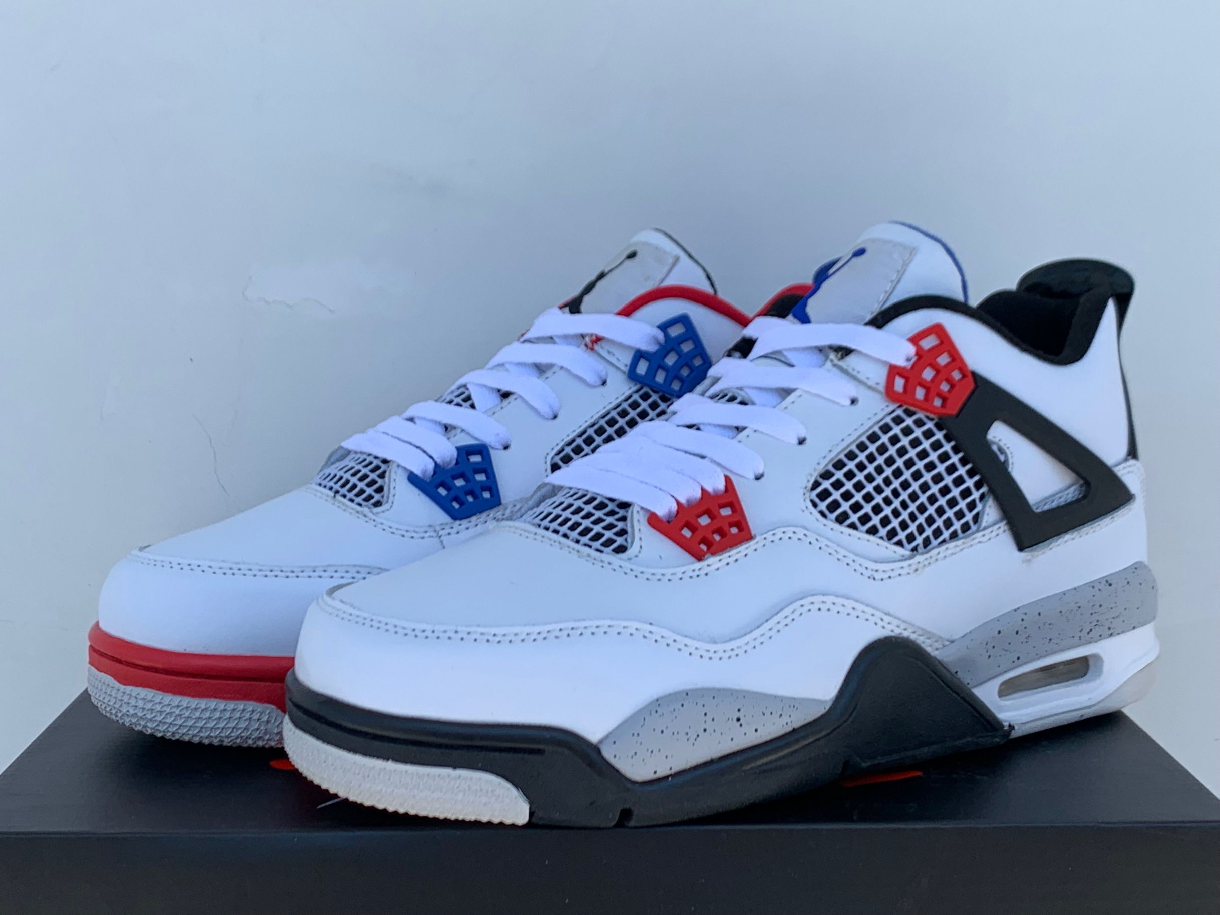 jordan air jordan 4 retro - Negro Rojo Azul Blanco Gris