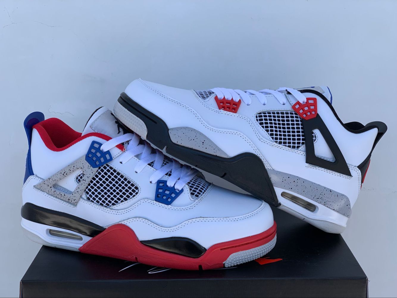 jordan air jordan 4 retro - Negro Rojo Azul Blanco Gris