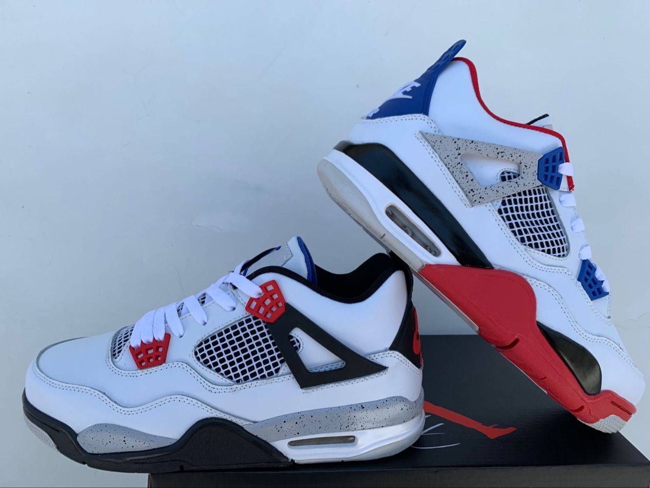 jordan air jordan 4 retro - Negro Rojo Azul Blanco Gris