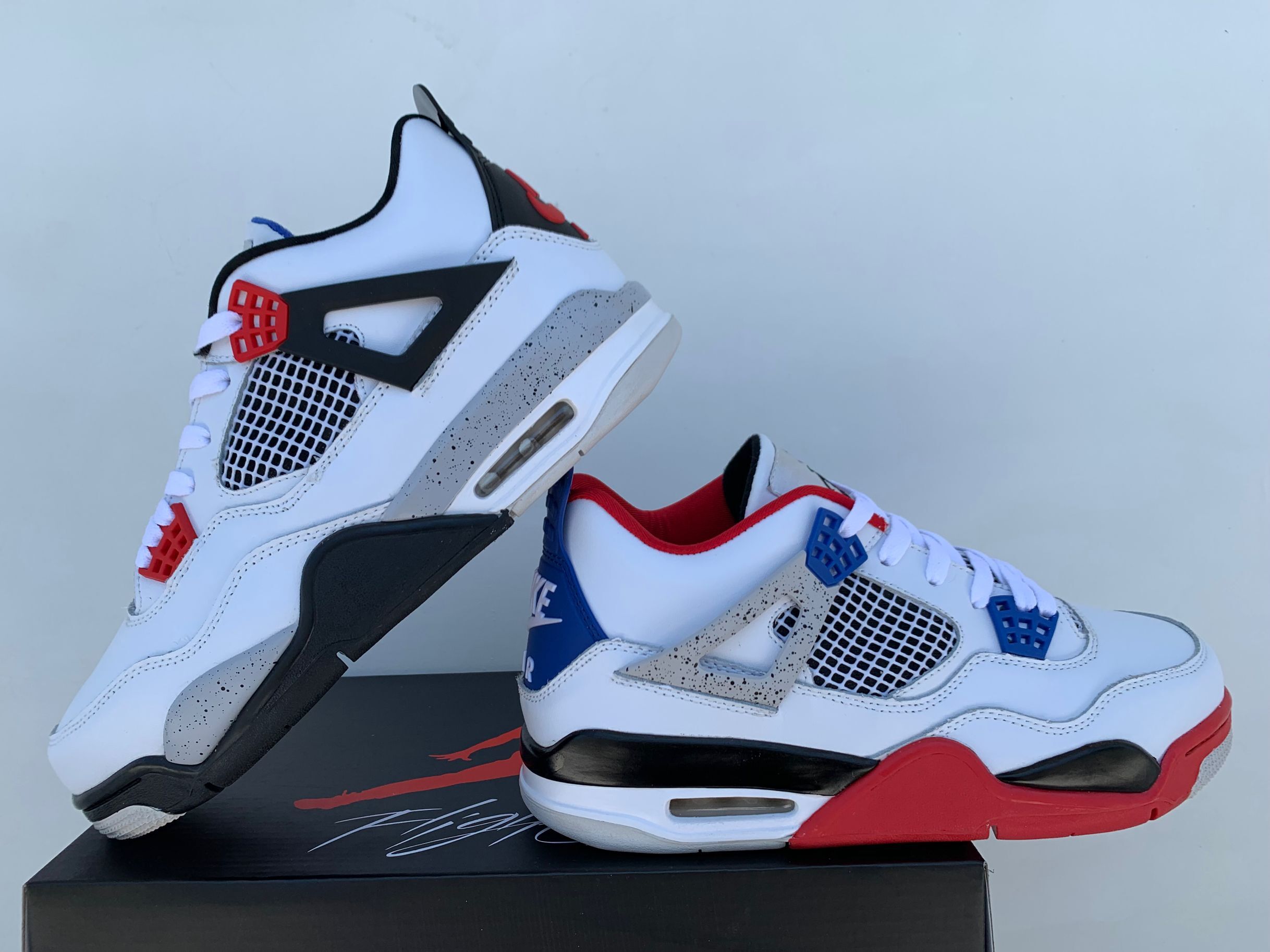 jordan air jordan 4 retro - Negro Rojo Azul Blanco Gris