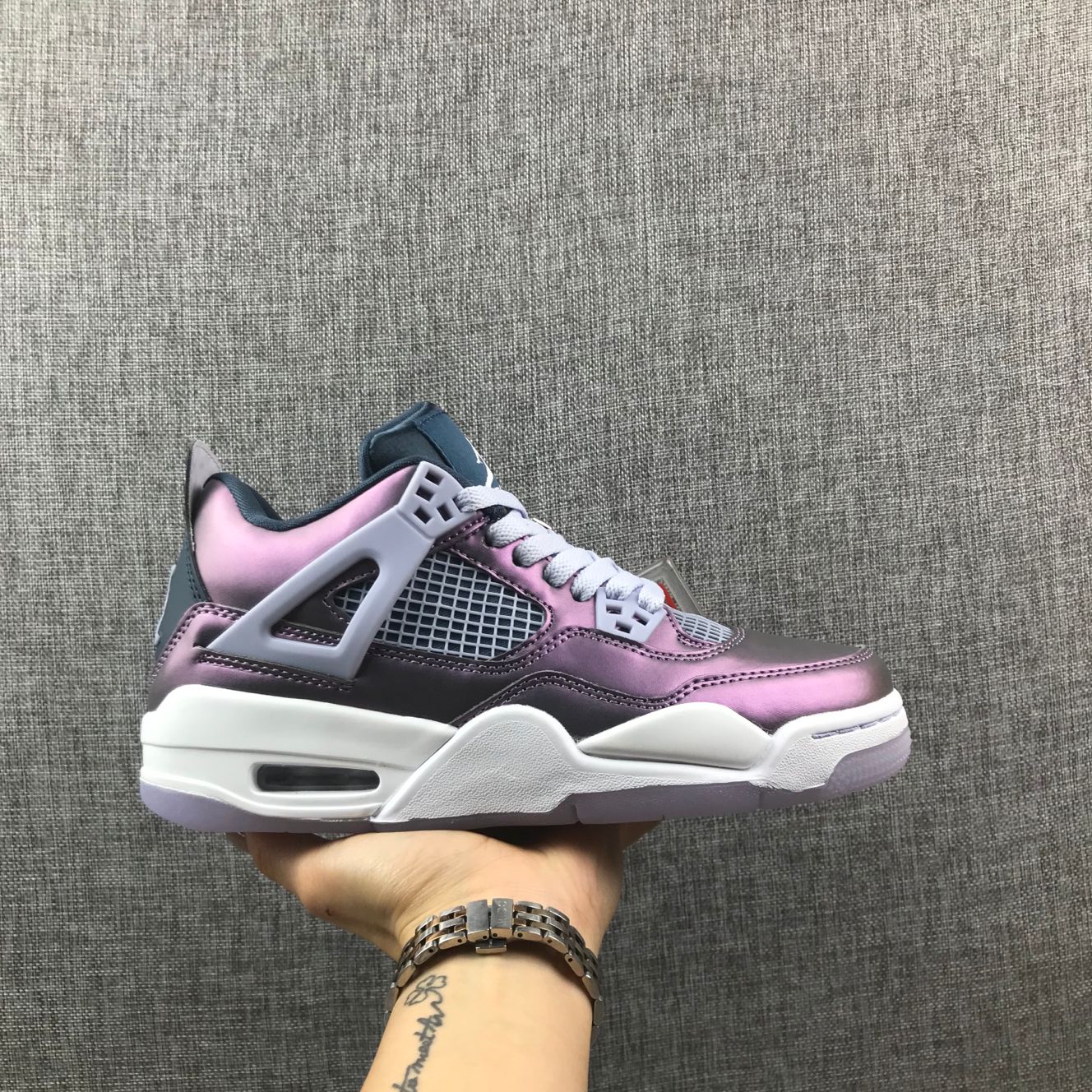jordan air jordan 4 retro - Morado Blanco Gris