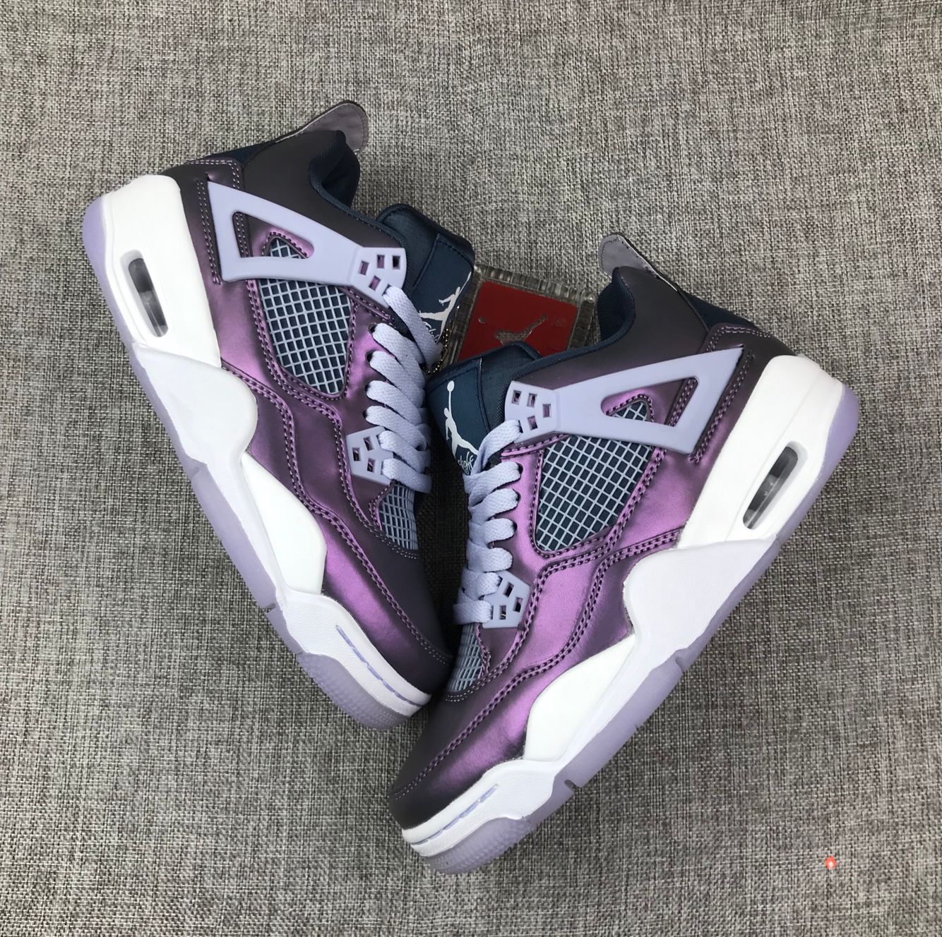 jordan air jordan 4 retro - Morado Blanco Gris