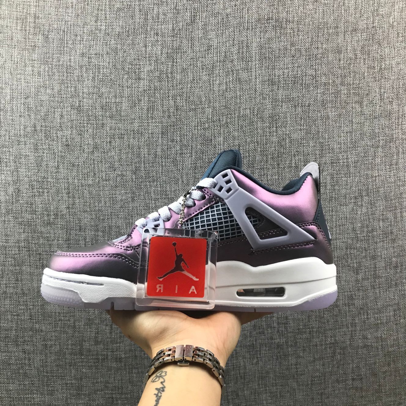jordan air jordan 4 retro - Morado Blanco Gris