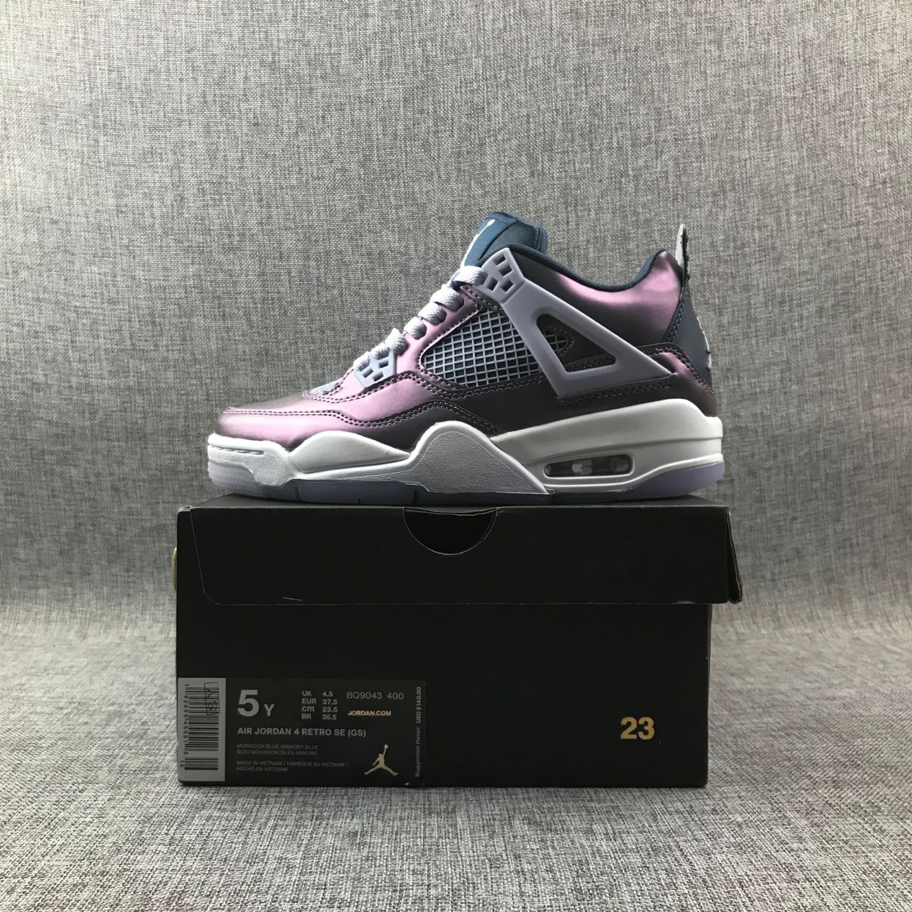 jordan air jordan 4 retro - Morado Blanco Gris